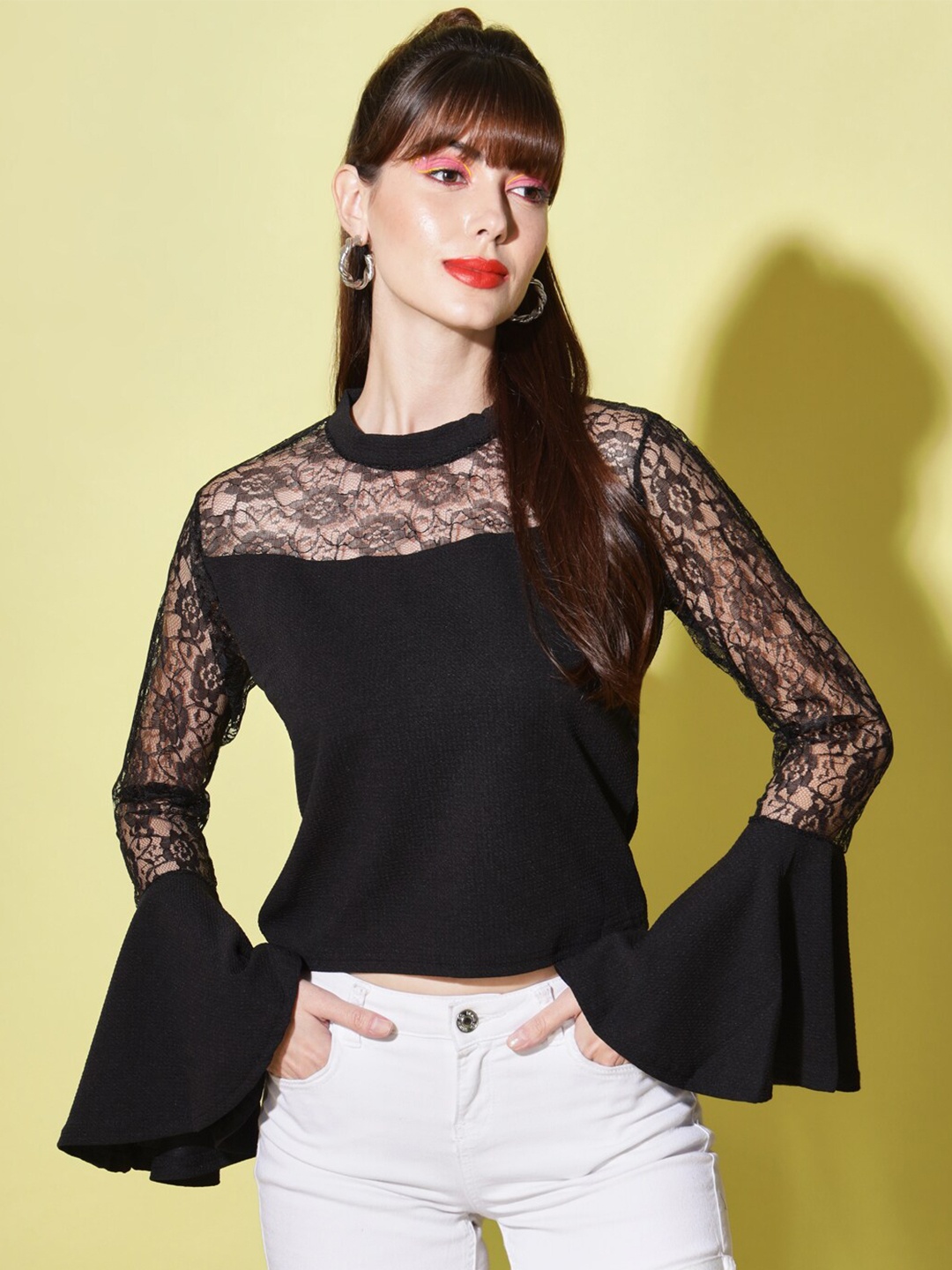 

BUY NEW TREND Women Black Solid Top