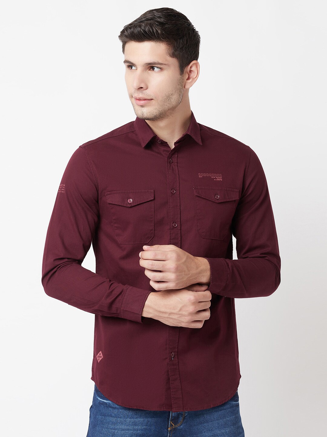 

Blue Buddha Men Maroon Casual Shirt