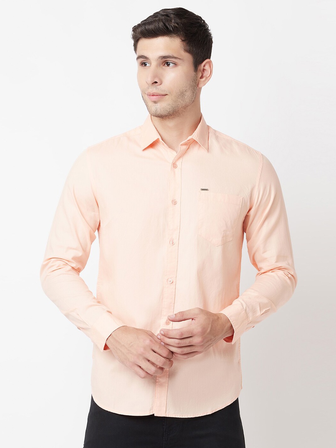 

Blue Buddha Men Peach-Coloured Casual Shirt