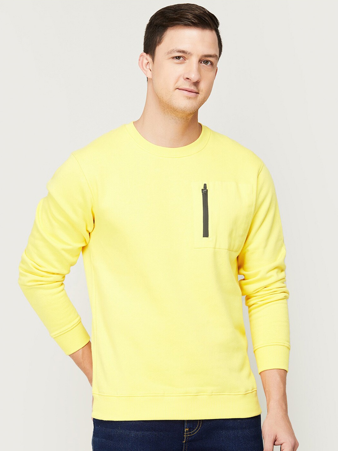 

Fame Forever by Lifestyle Men Yellow Round Neck Sweatshirt