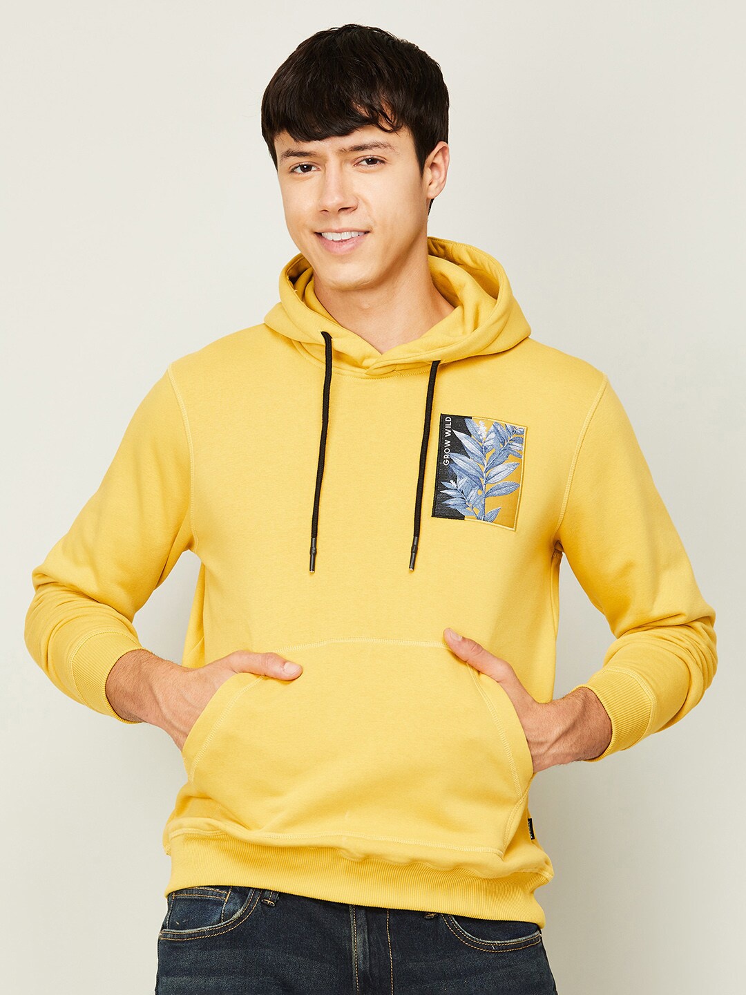 

Fame Forever by Lifestyle Men Yellow Hooded Sweatshirt
