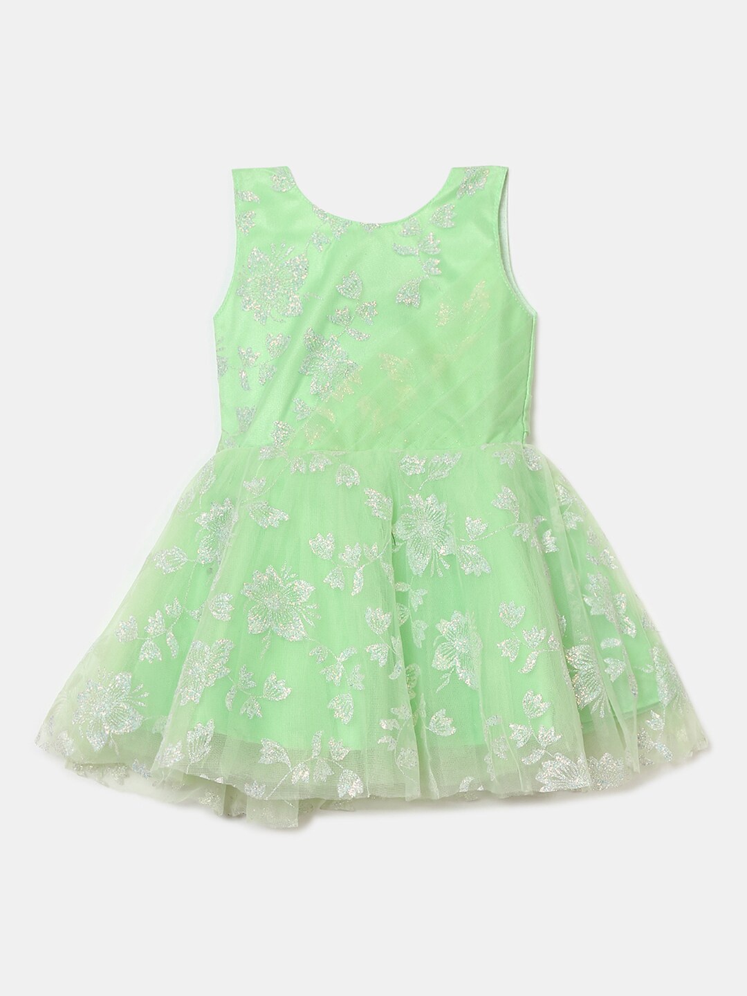 

V-Mart Girls Green Floral Dress