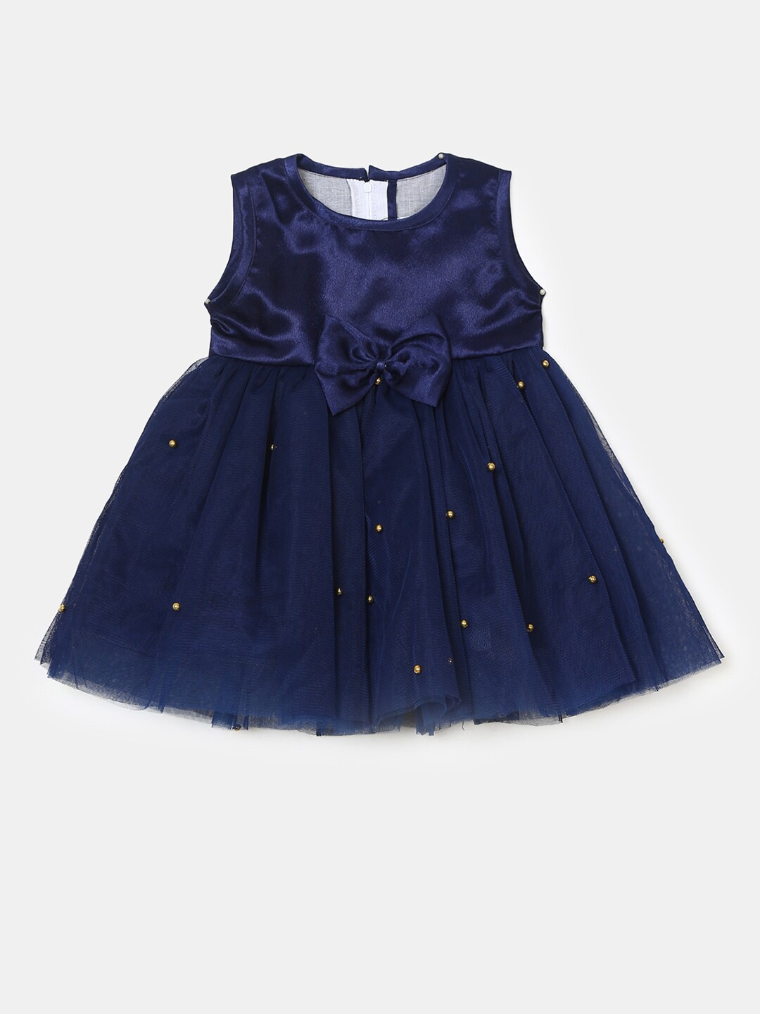 

V-Mart Infant Girls Navy Blue Fit And Flare Cotton Dress