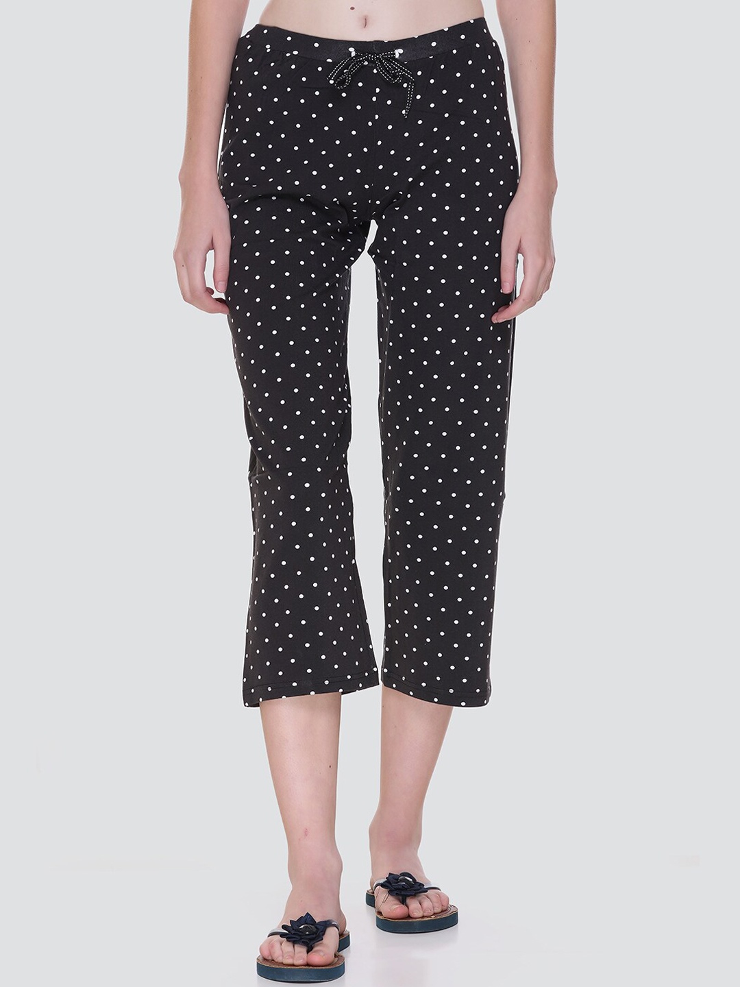 

KEIKO Women Black Printed Cotton Lounge Pants