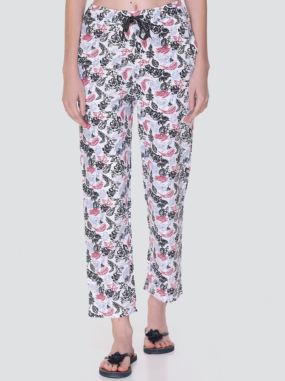 

KEIKO Women White Printed Cotton Lounge Pants