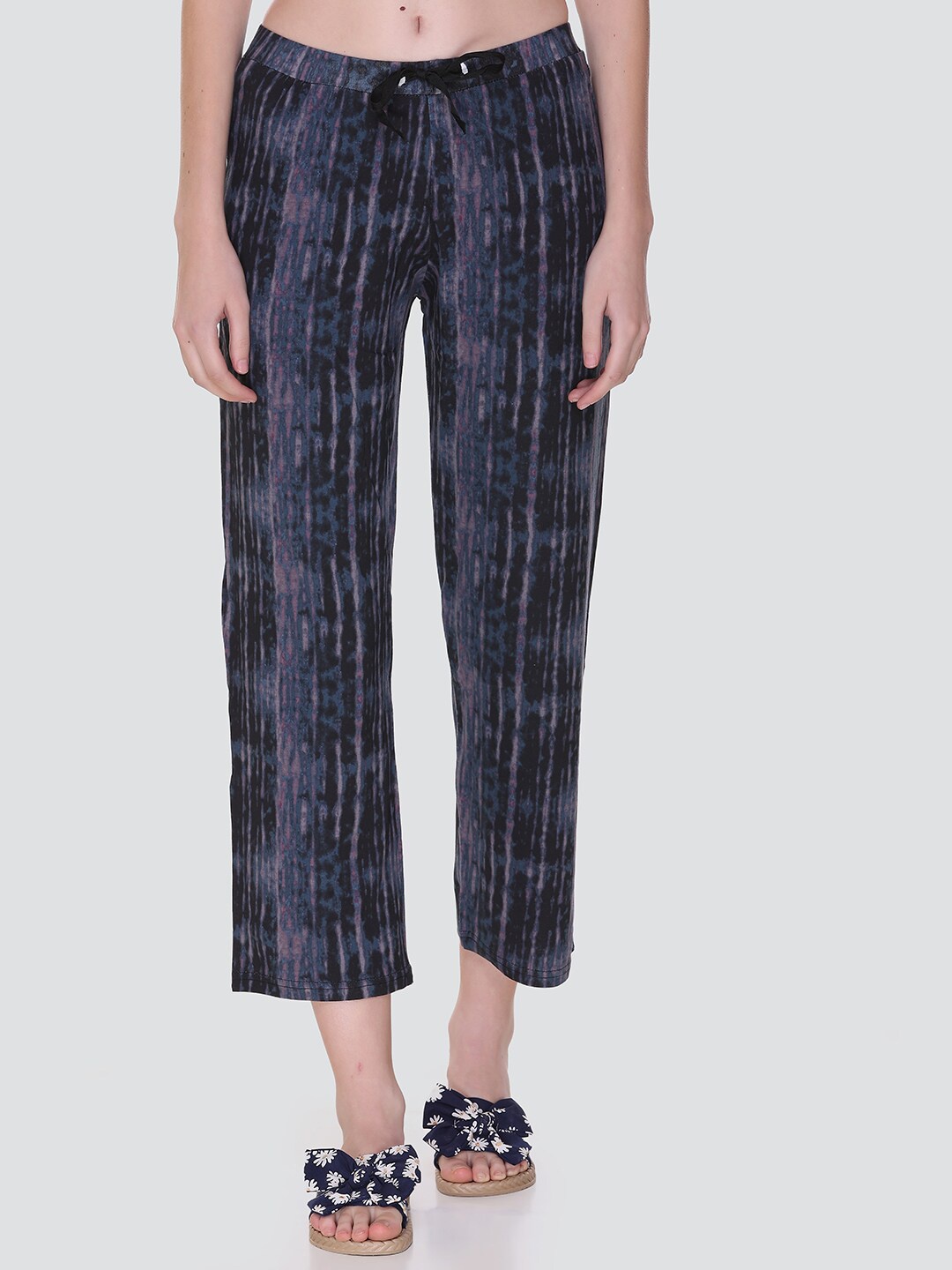 

KEIKO Women Black Printed Cotton Lounge Pants