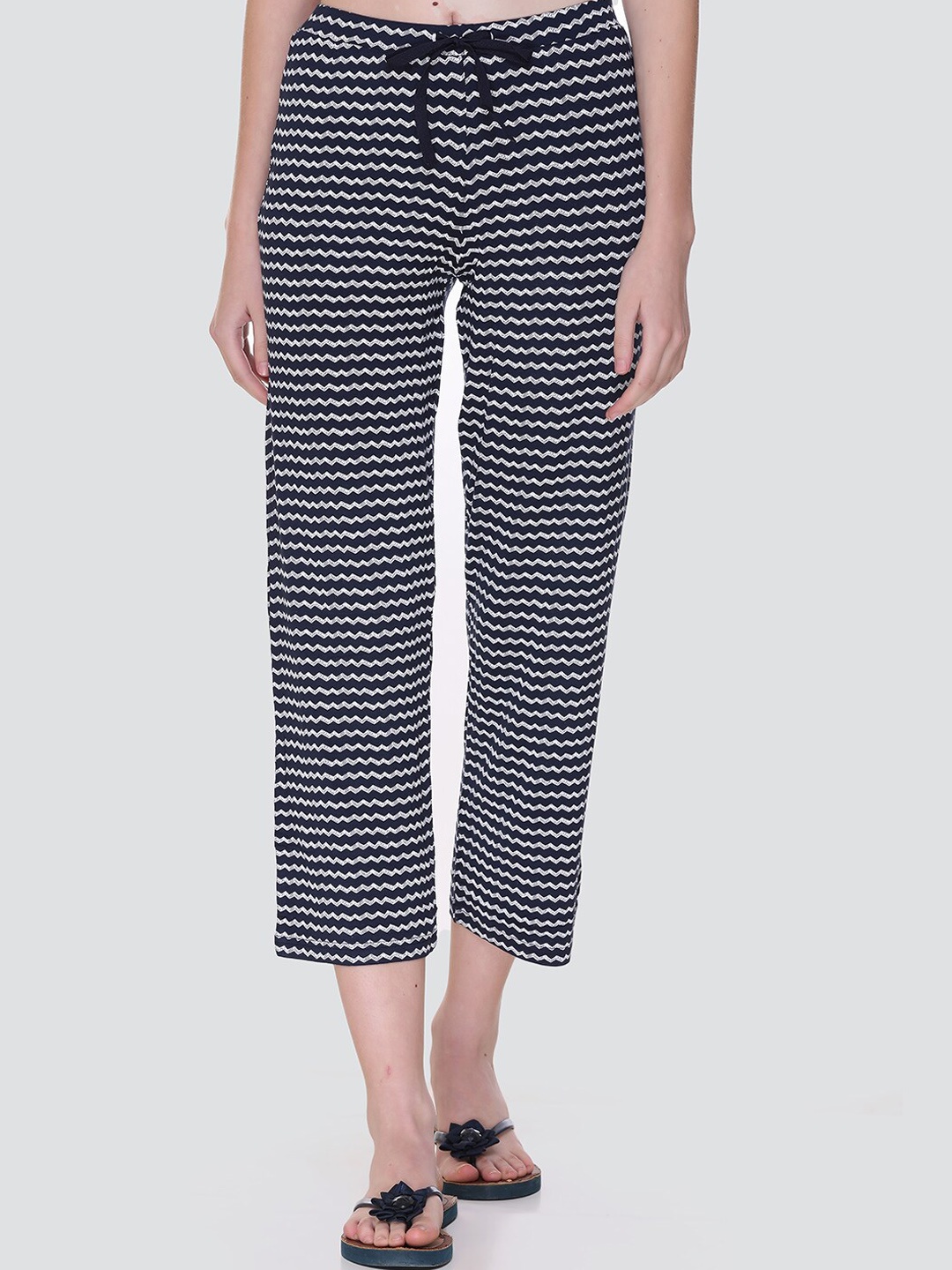

KEIKO Women Navy Blue Printed Cotton Lounge Pants