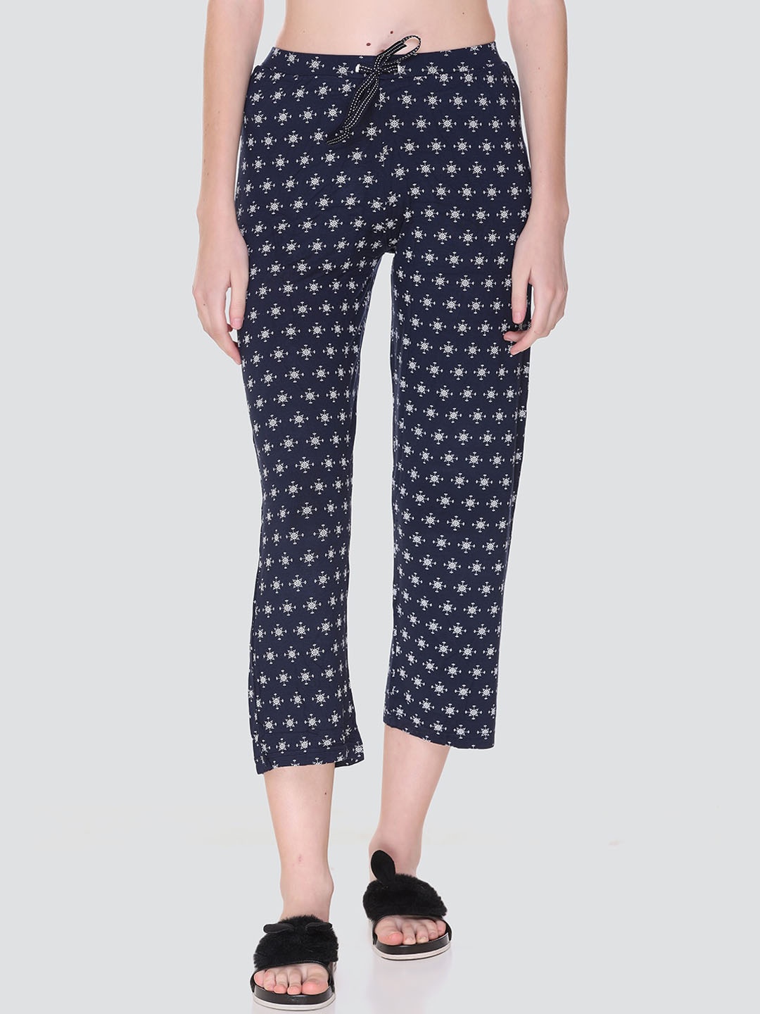 

KEIKO Women Navy Blue Conversational Printed Cotton Lounge Pants