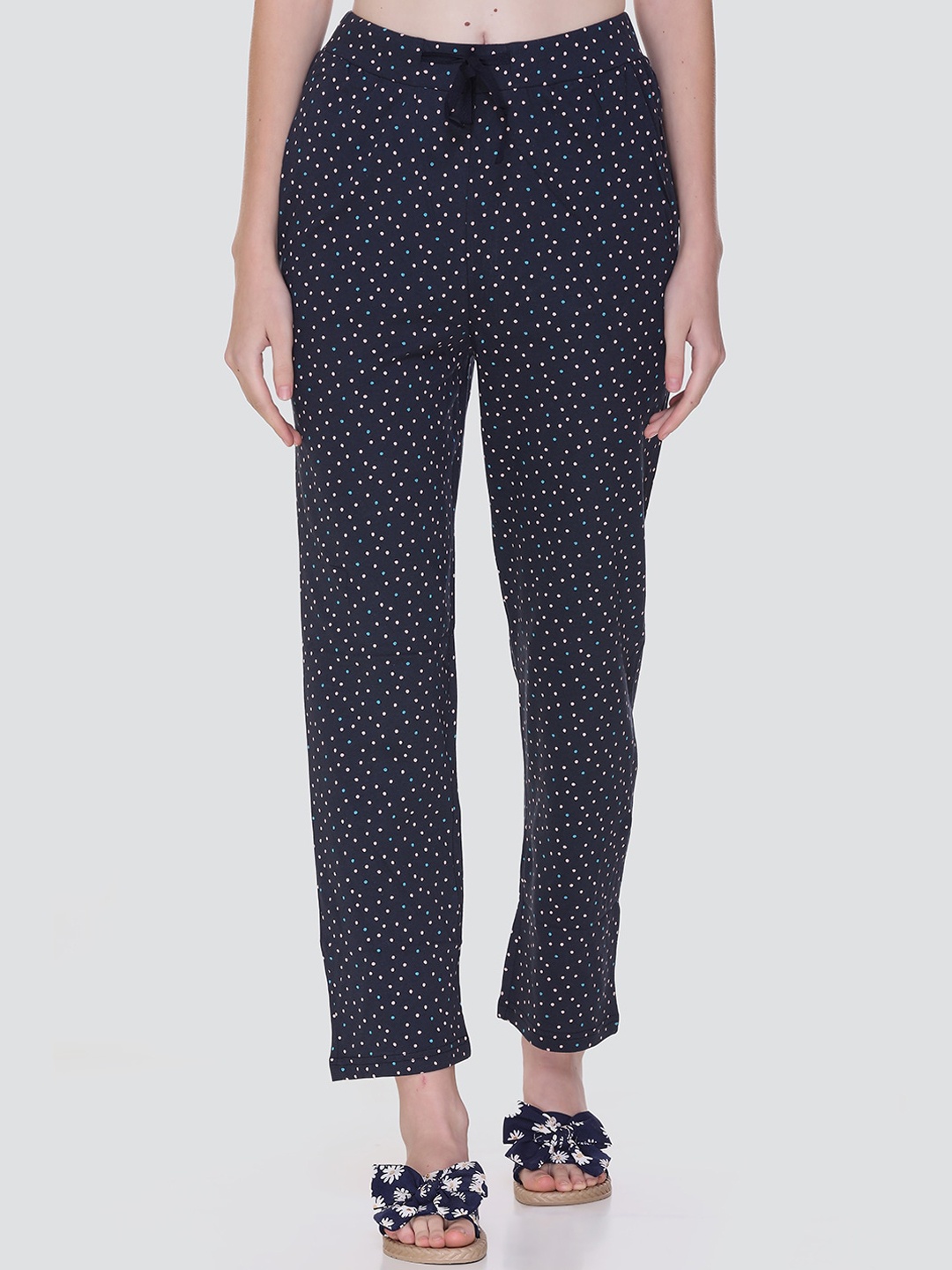 

KEIKO Women Navy Blue Printed Cotton Lounge Pants