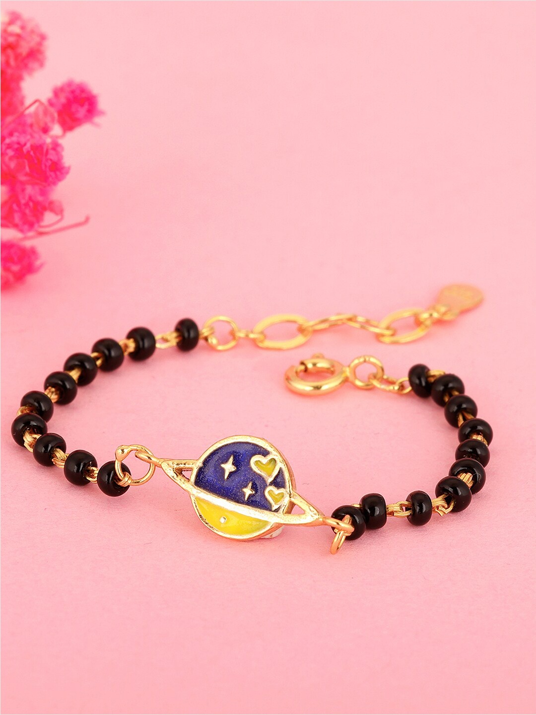 

GIVA 925 Silver Golden Planet of Love Infant Bracelet, Gold
