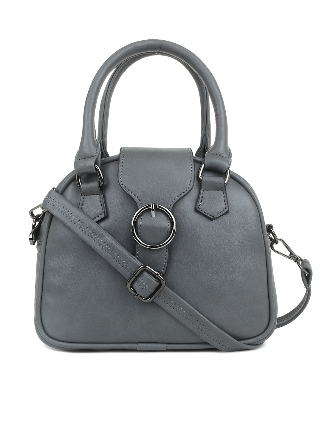 

LEGAL BRIBE Grey Textured PU Structured Handheld Bag