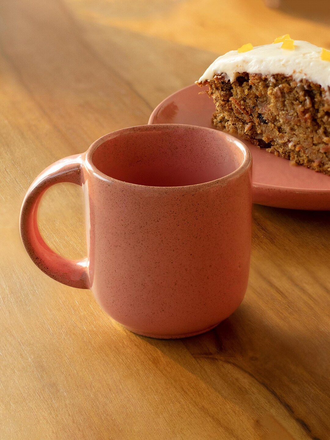 

ellementry Peach-Coloured Dishwasher Safe Ceramic Glossy Cup 250 ml