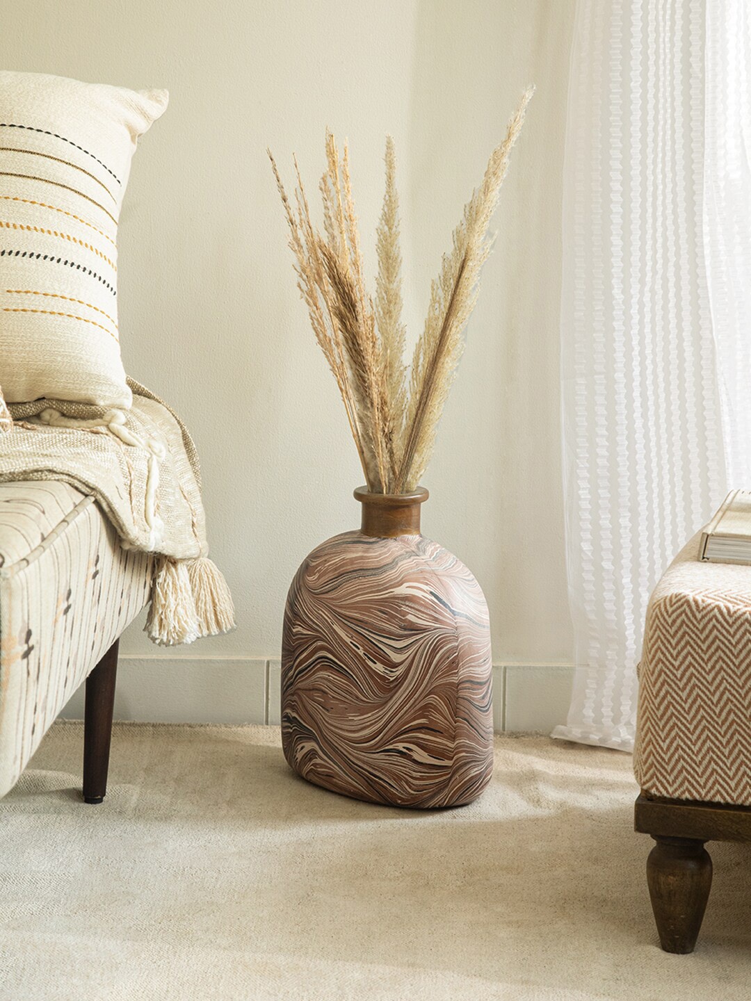 

ellementry Brown Printed Short Gaiyo Vase