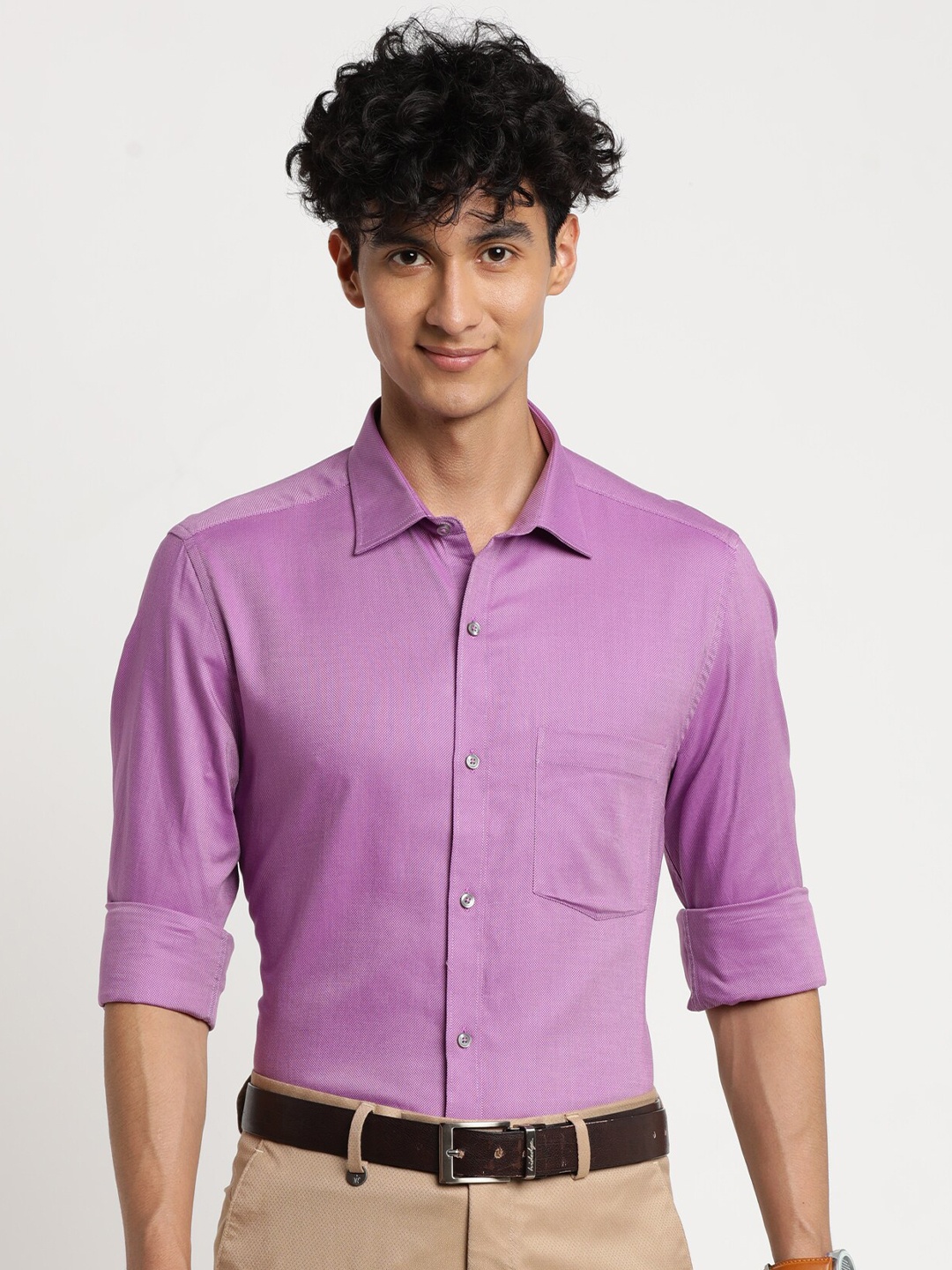 

Turtle Men Purple Slim Fit Cotton Formal Shirt