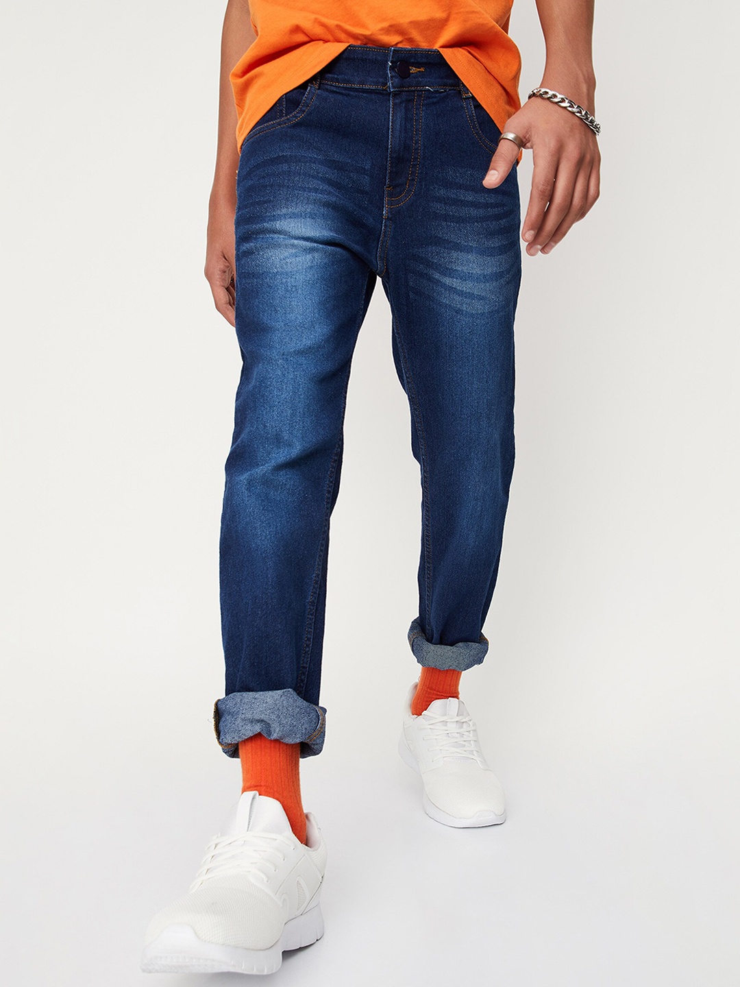 

max Boys Blue Heavy Fade Jeans