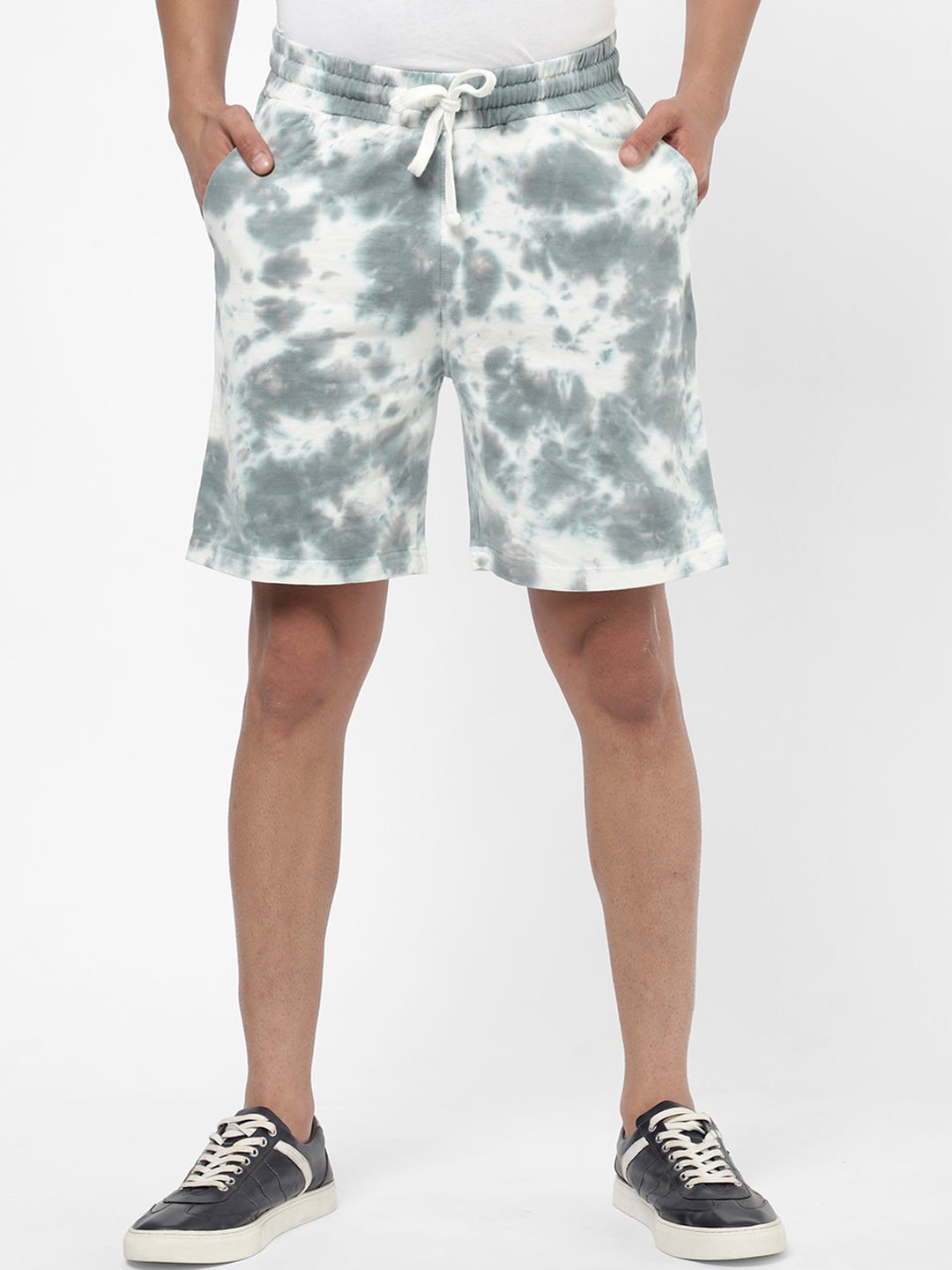 

R&B Men White Camouflage Printed Shorts