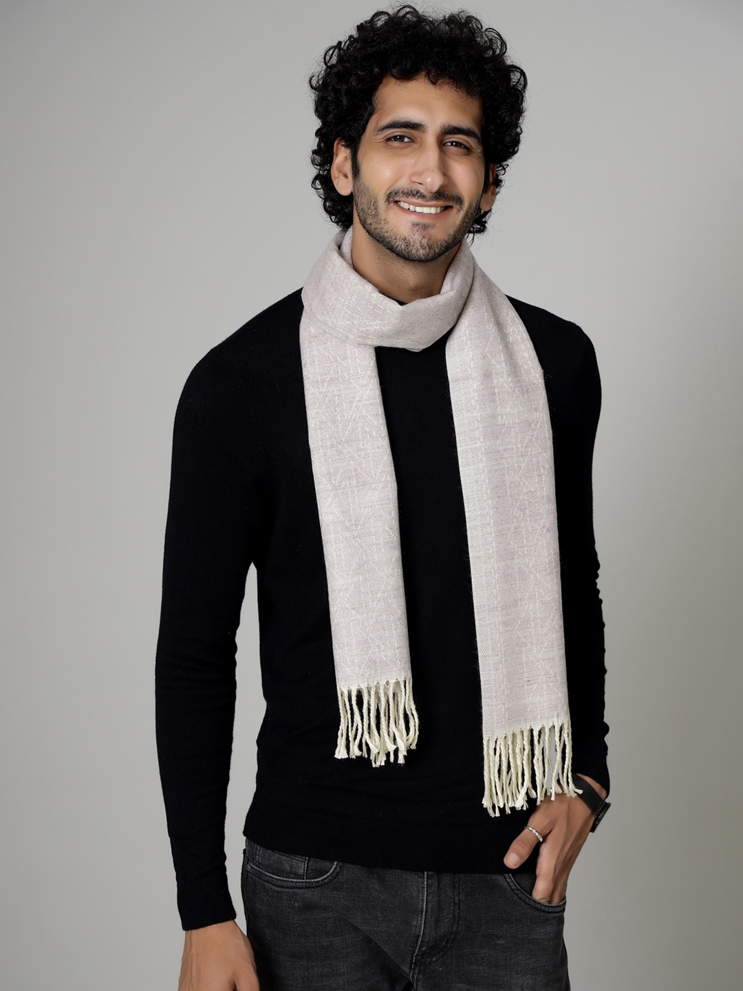

HANDICRAFT PALACE Men Purple Printed Wool Muffler