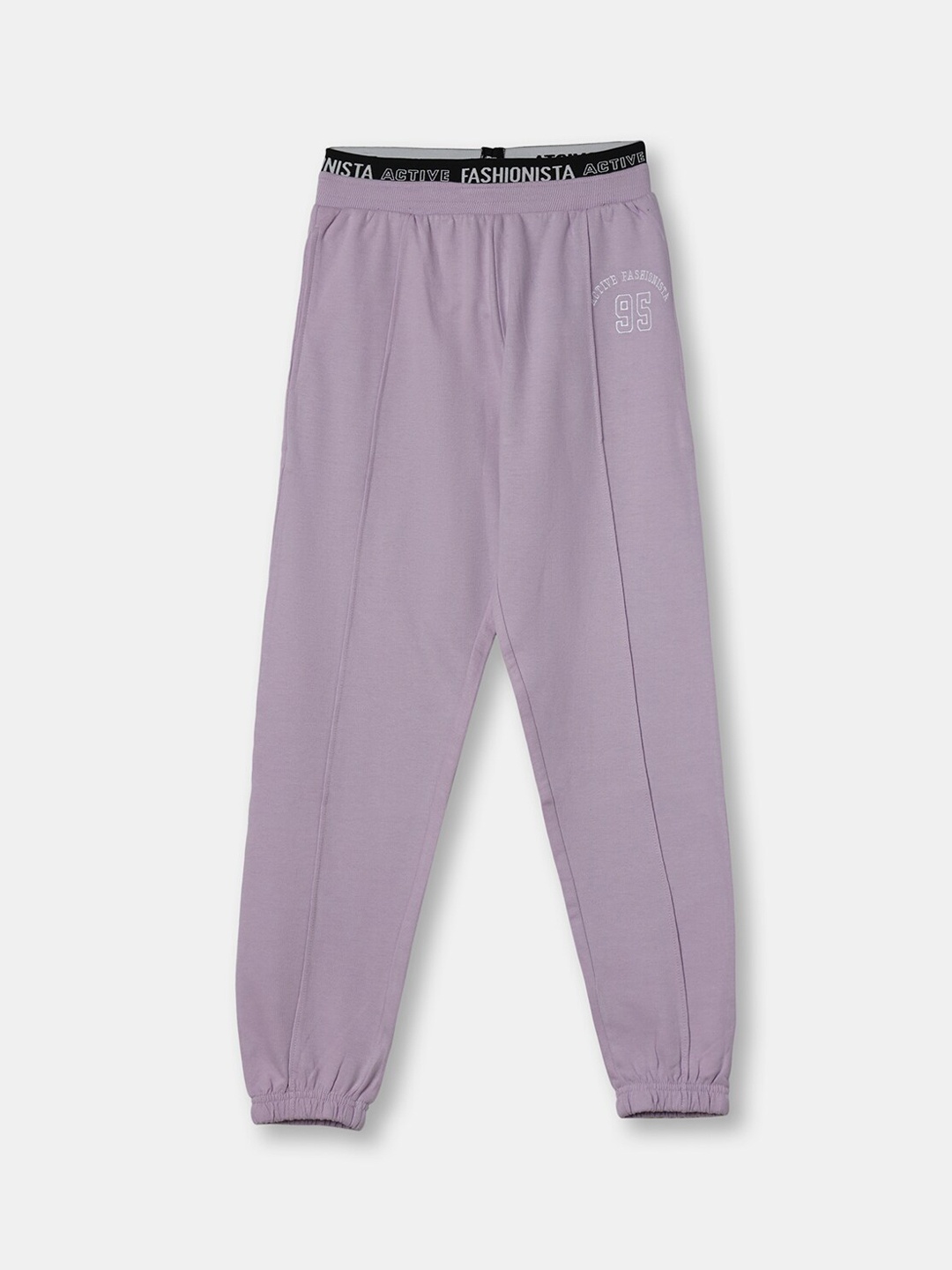 

R&B Girls Purple Solid Cotton Joggers
