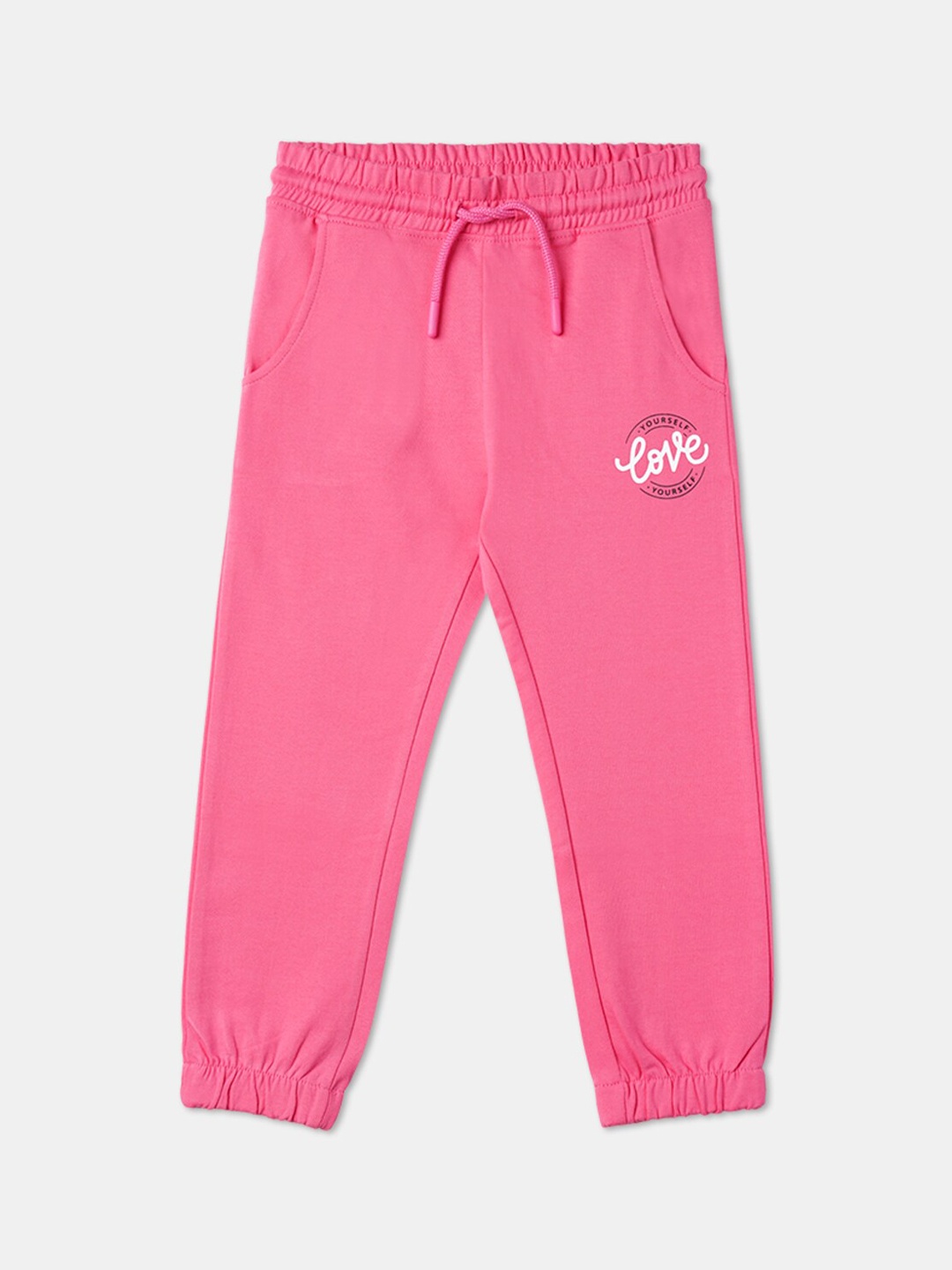 

R&B Girls Pink Solid Cotton Joggers
