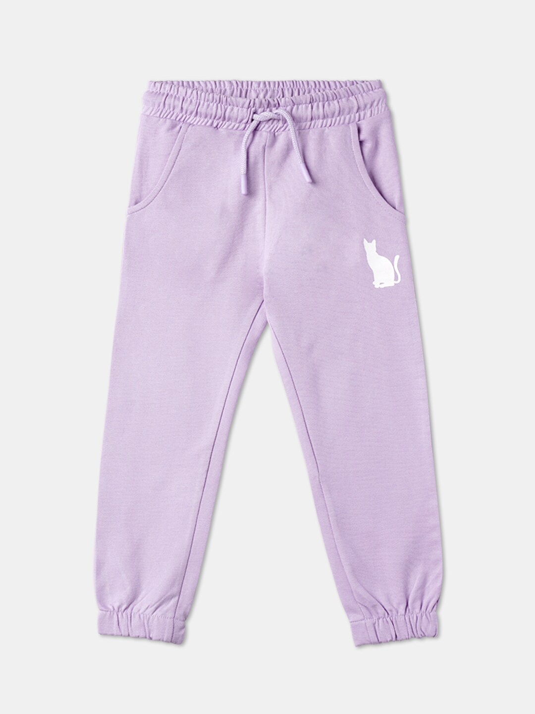 

R&B Girls Purple Solid Cotton Joggers