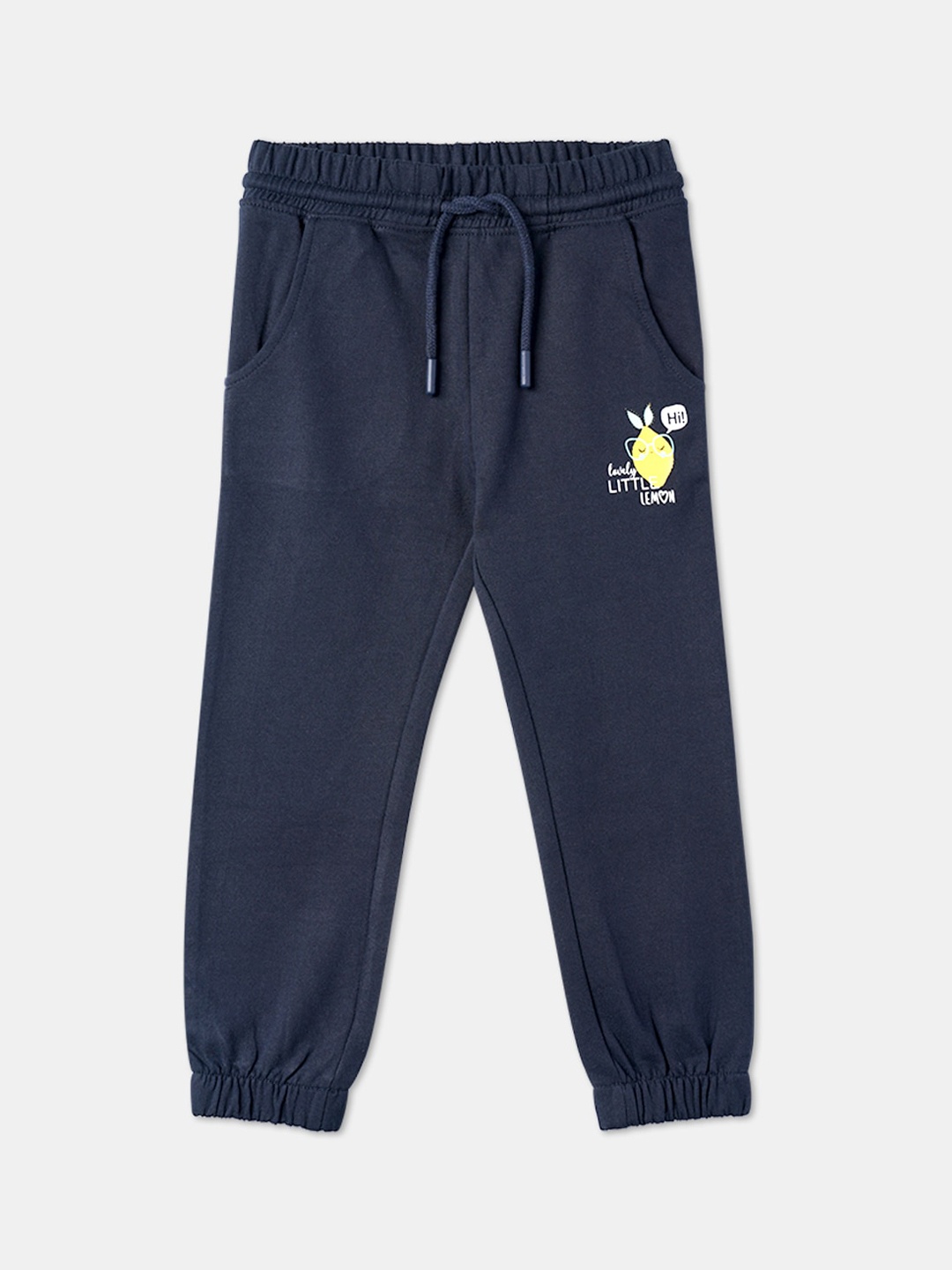 

R&B Girls Blue Conversational Printed Cotton Joggers