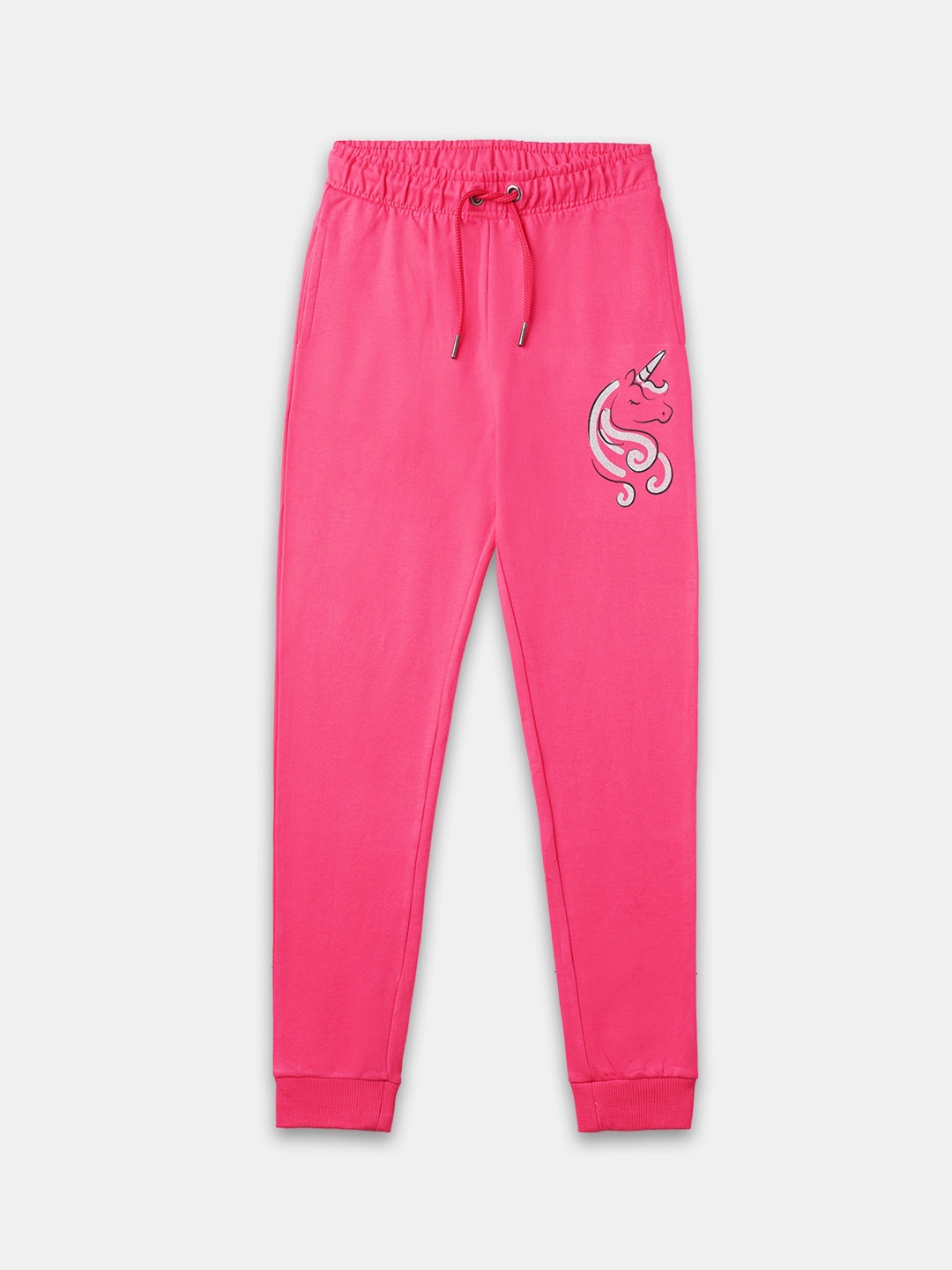 

R&B Girls Pink Conversational Printed Cotton Joggers