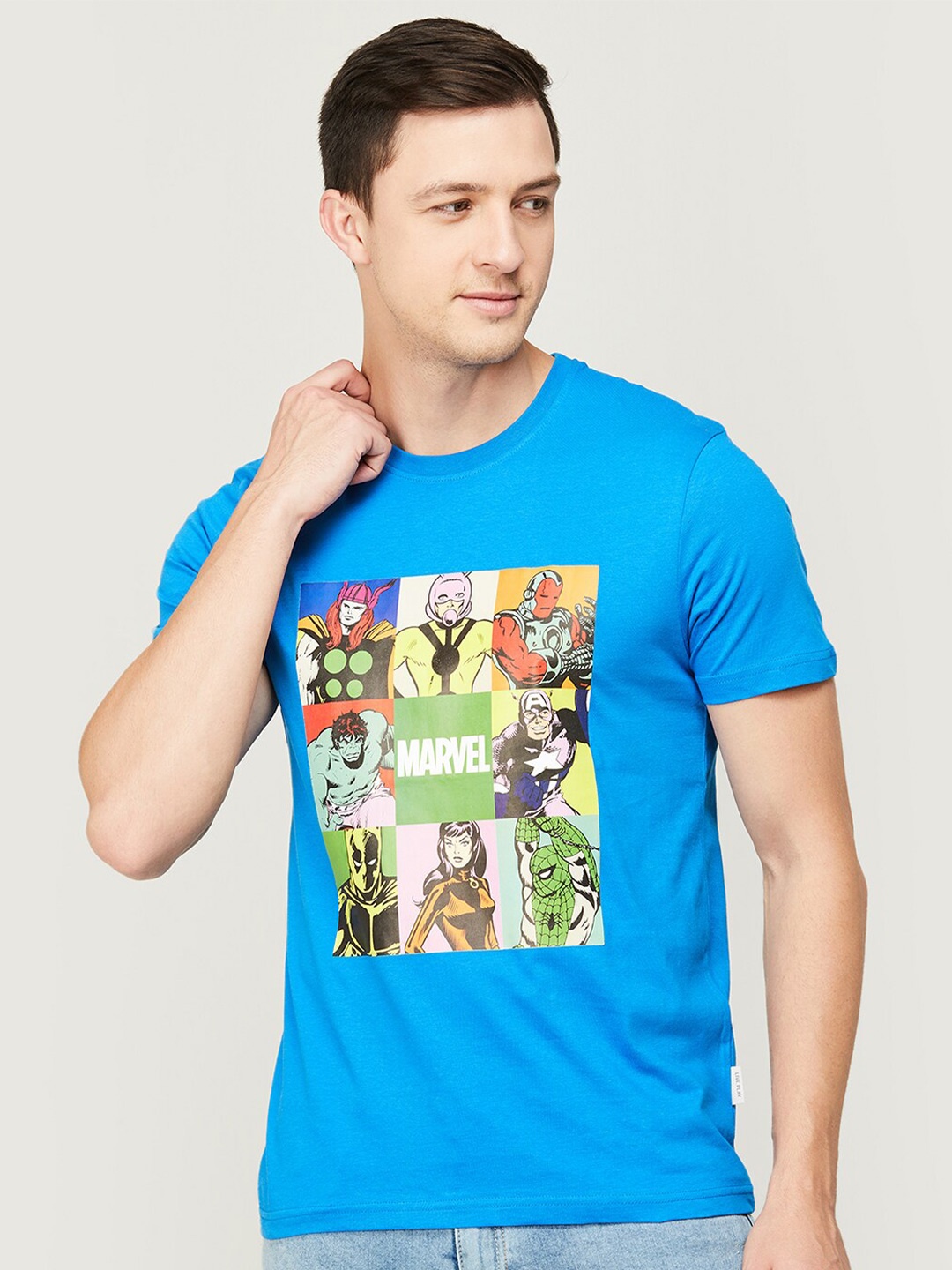 

Fame Forever by Lifestyle Men Blue Printed Cotton T-shirt