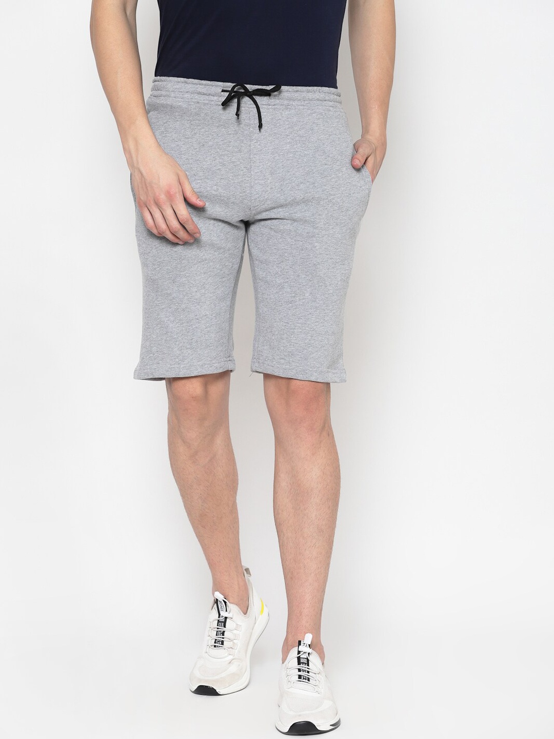 

PAUSE SPORT Men Grey Slim Fit Cotton Antimicrobial Technology Shorts