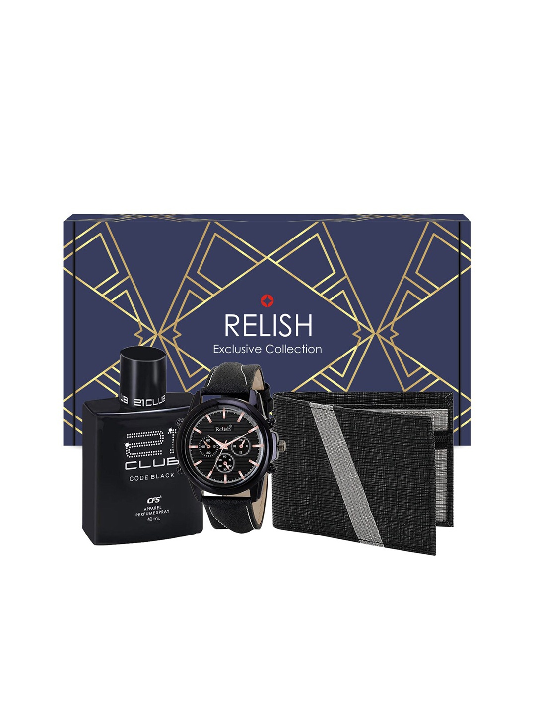 

Relish Men Black Solid Accessory Gift Set