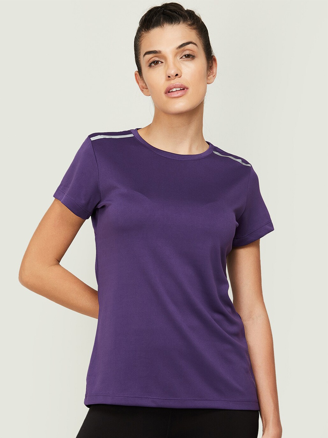 

Kappa Women Solid Purple T-shirt
