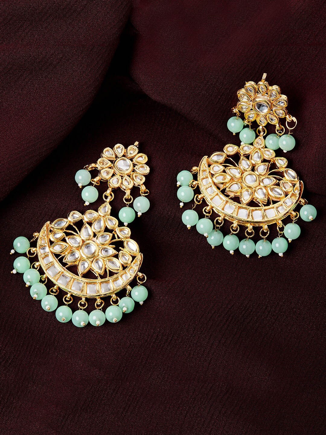 

ZeroKaata Women Gold-Toned Contemporary Chandbalis Earrings