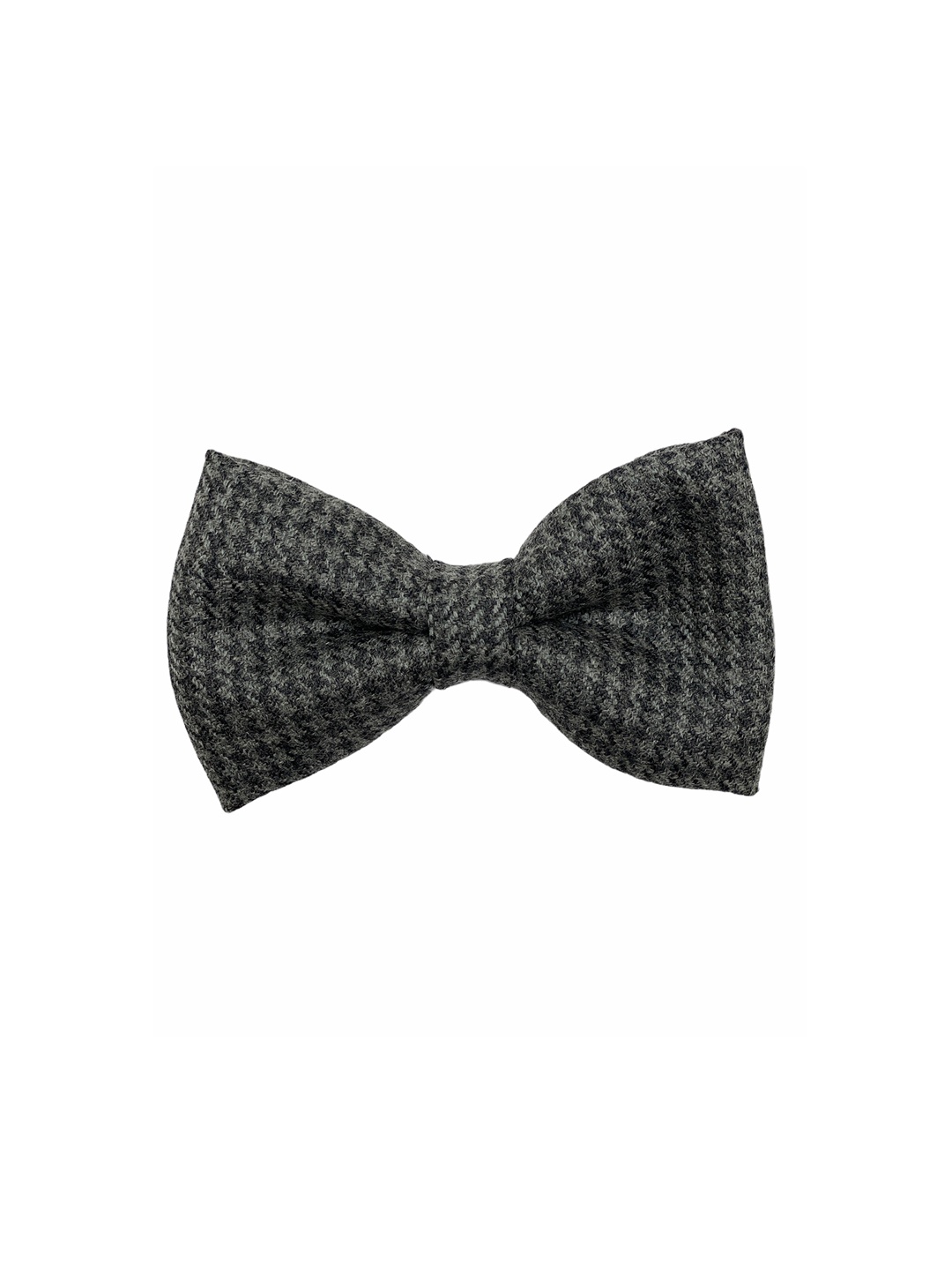 

The Tie Hub Men Grey & Black Checked Bow Tie