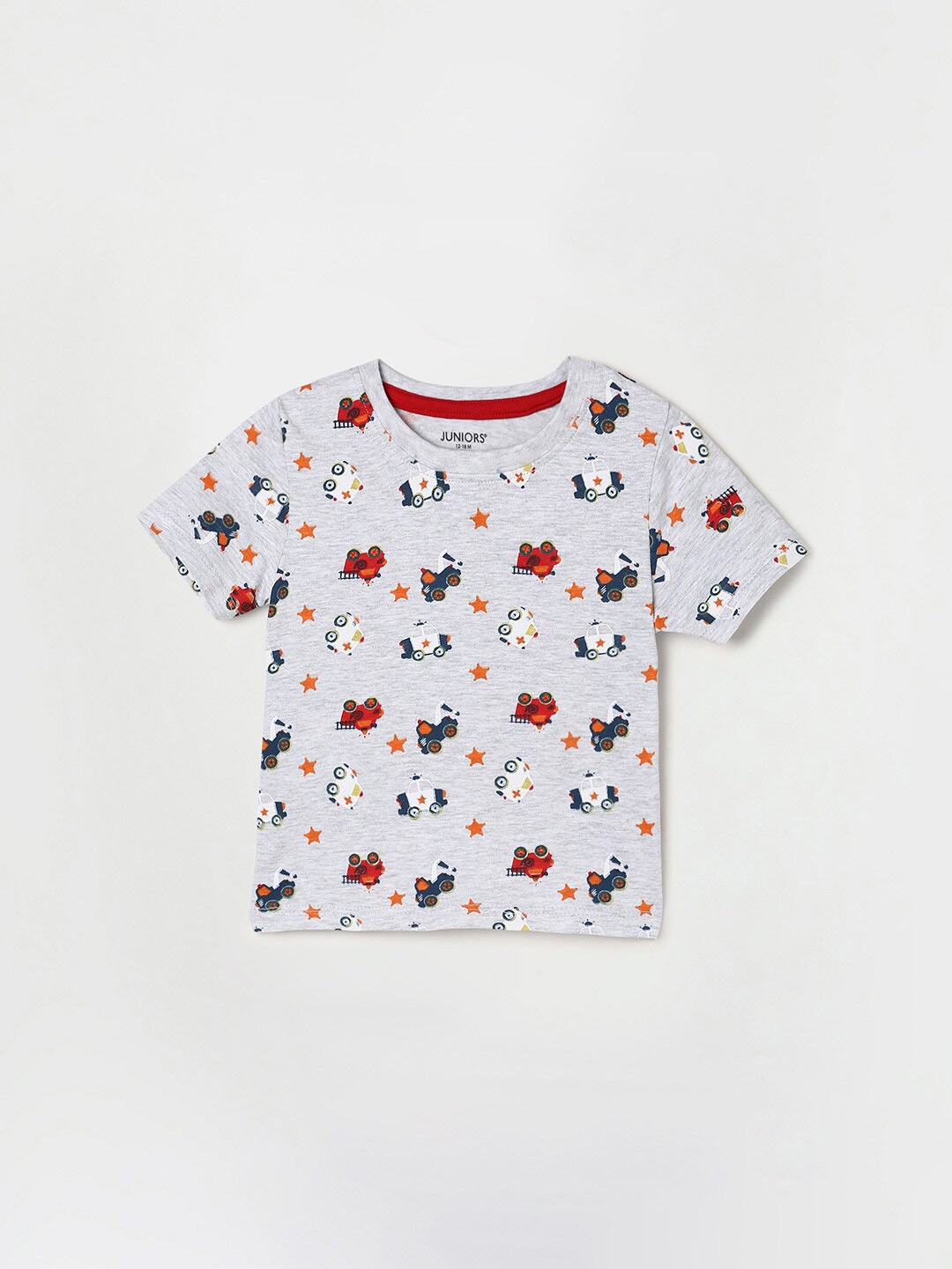

Juniors by Lifestyle Boys Grey Conversational Printed Cotton T-shirt