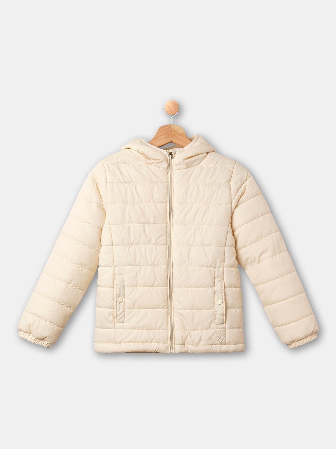 

R&B Girls White Striped Cotton Puffer Jacket
