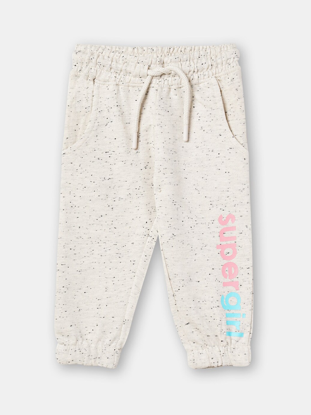 

R&B Girls Beige Printed Cotton Jogger