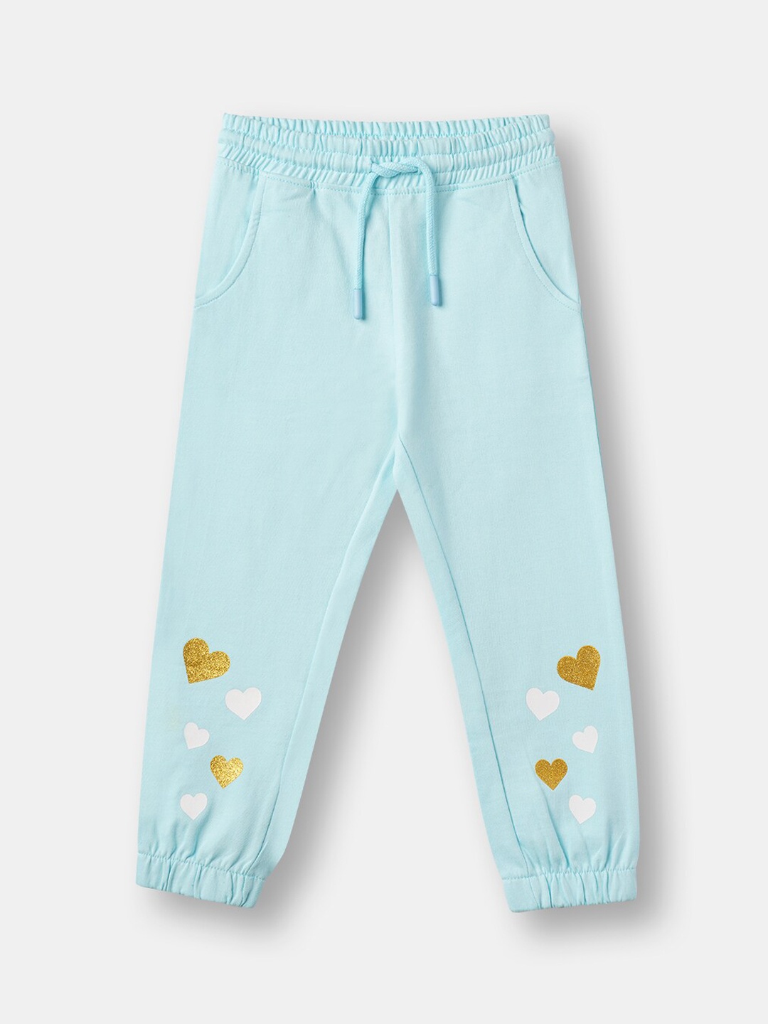 

R&B Girls Blue Solid Cotton Jogger