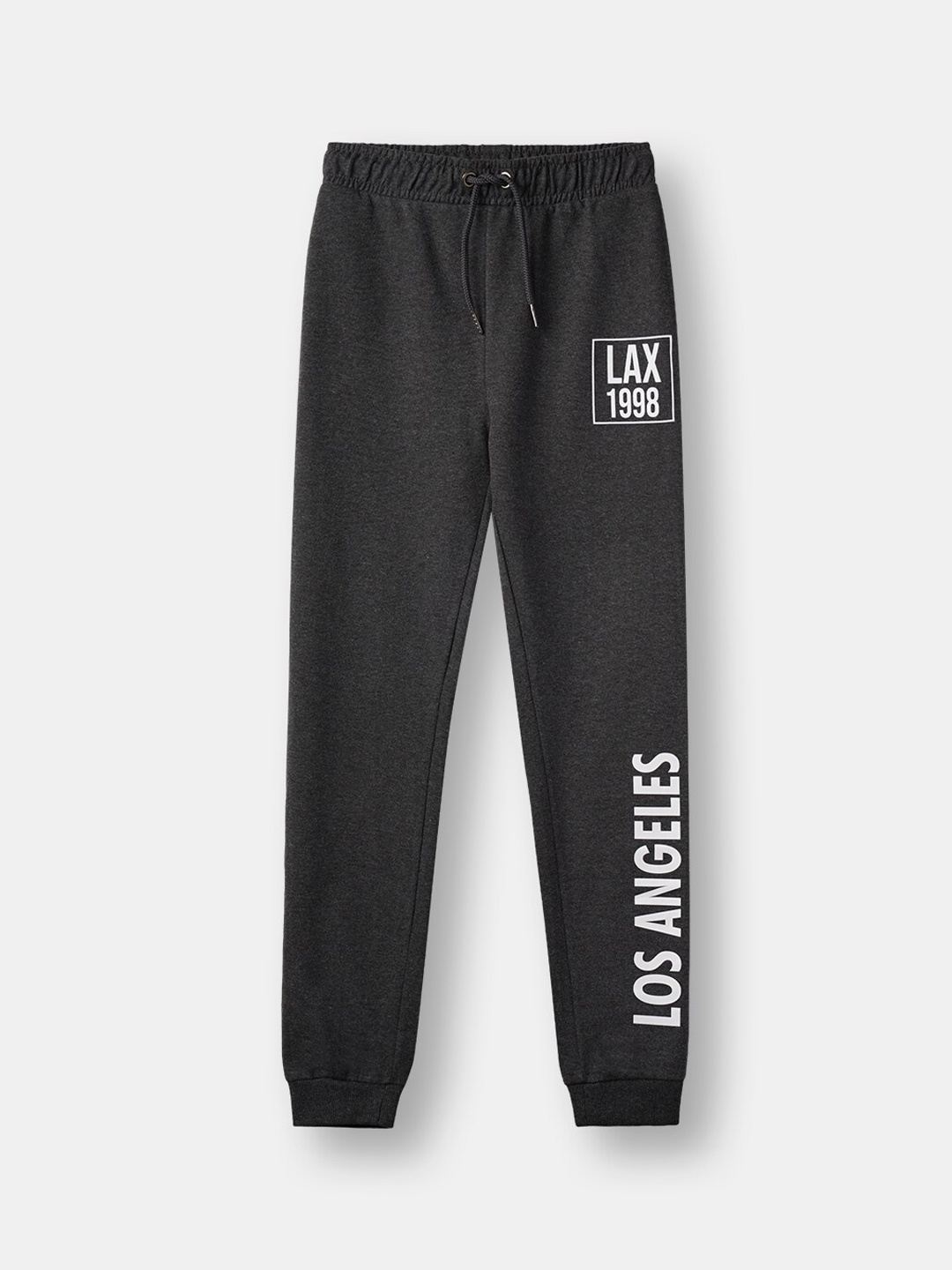 

R&B Girls Grey Typography Printed Cotton Joggers