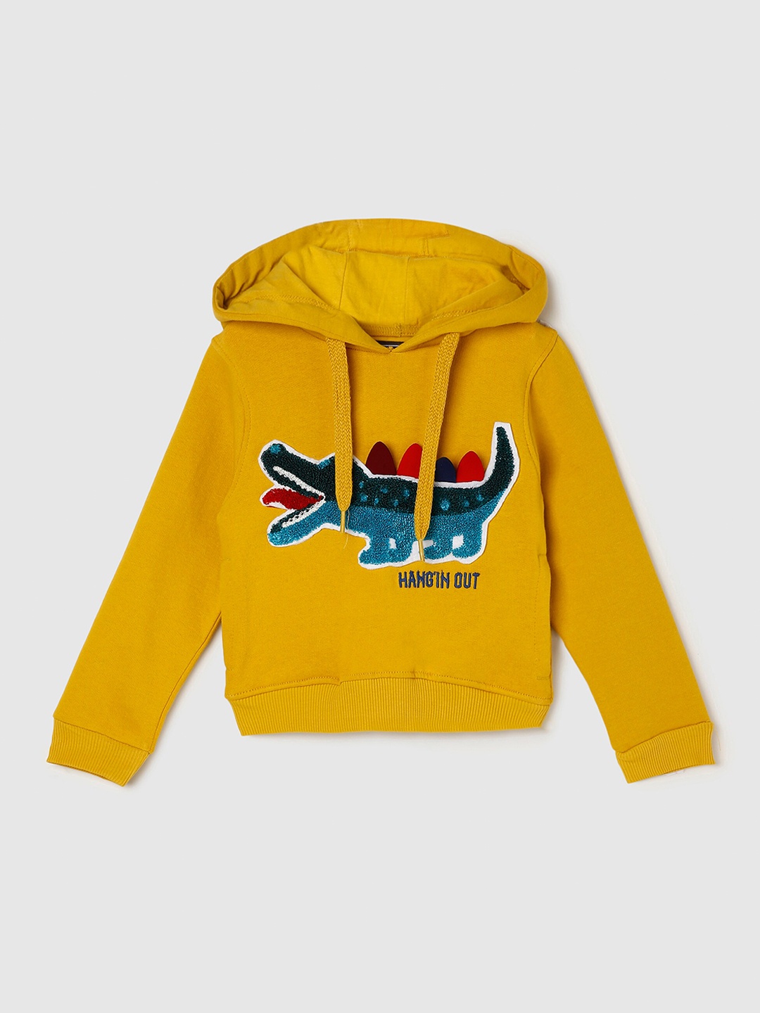 

max Boys Yellow Printed Cotton Sweatshirt