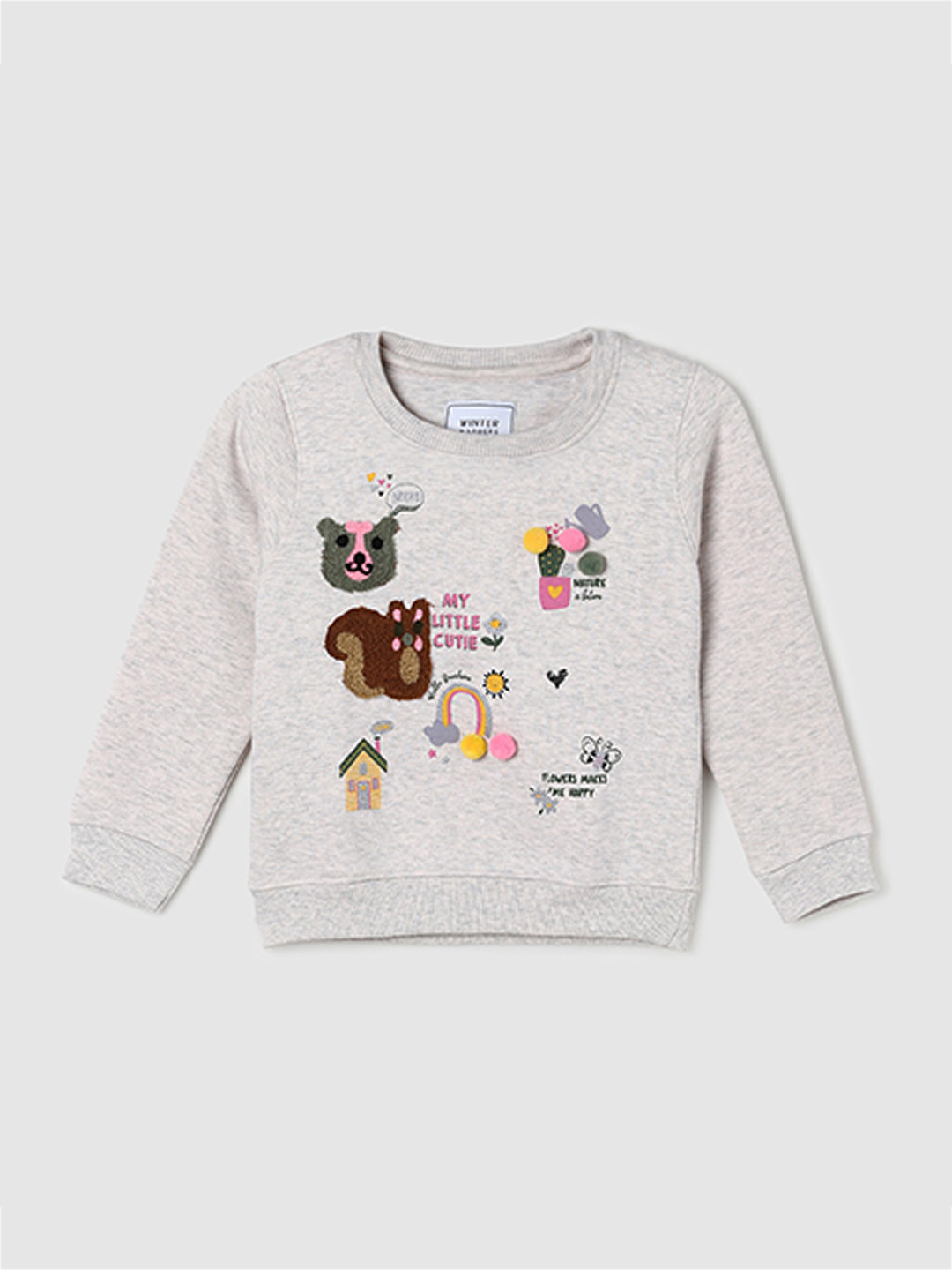 

max Girls Beige Printed Sweatshirt
