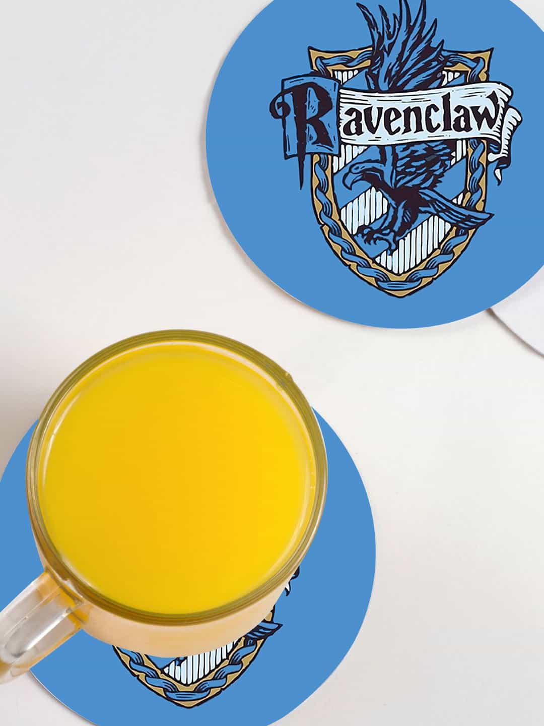 

macmerise Set of 6 Blue Printed Circular Coasters