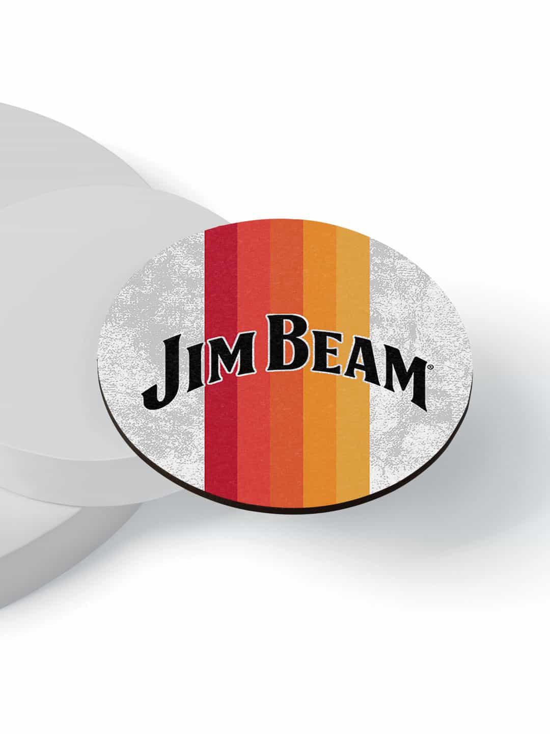 

macmerise Set of 6 White and Black Printed Round Coasters