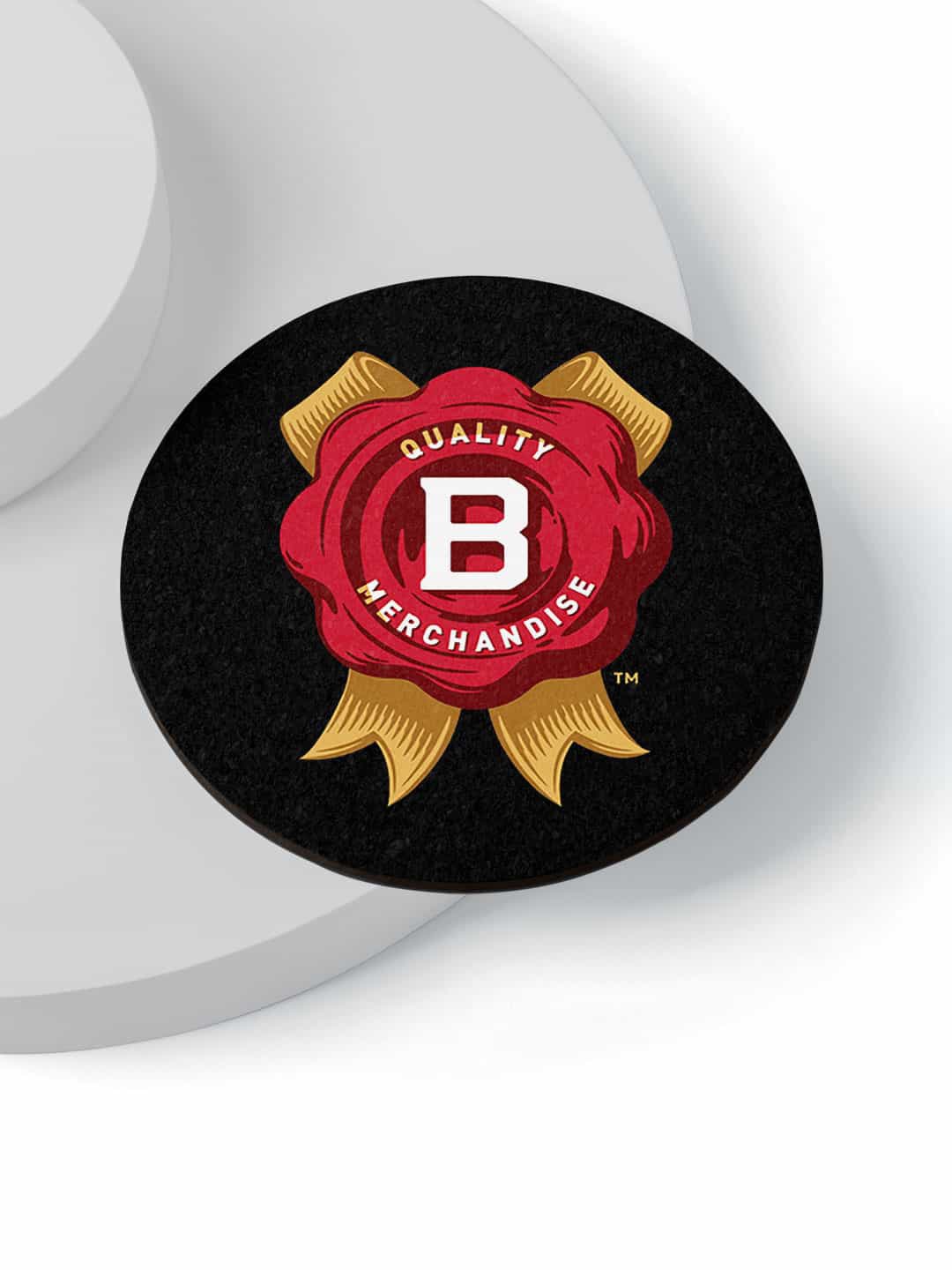 

macmerise Set of 6 Black & Red Printed Round Coasters