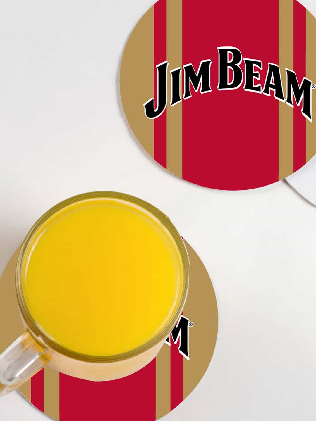 

macmerise Set of 6 Red & Blue Printed Circular Coasters