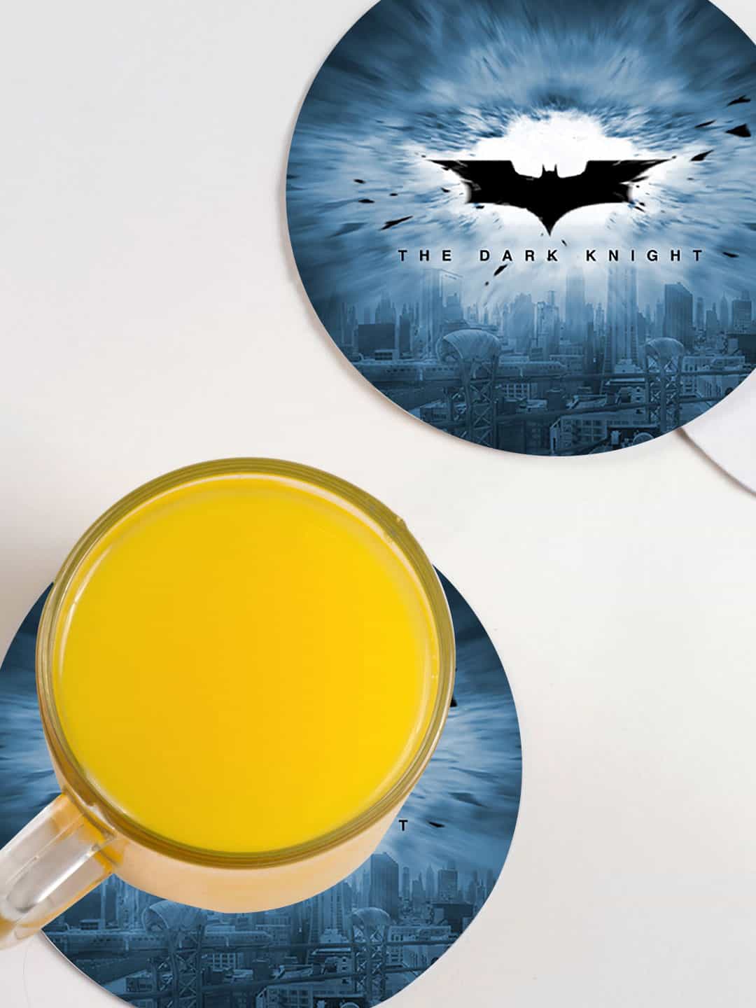 

macmerise Set Of 6 Blue The Dark Knight Printed Circular Coasters