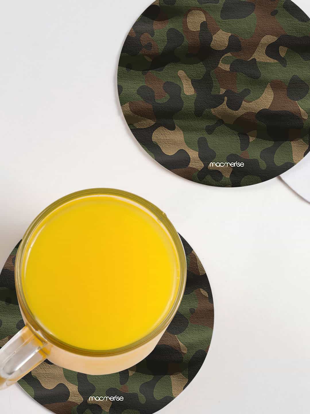 

macmerise Set Of 6 Green Camo Rifle Designed Printed Coasters
