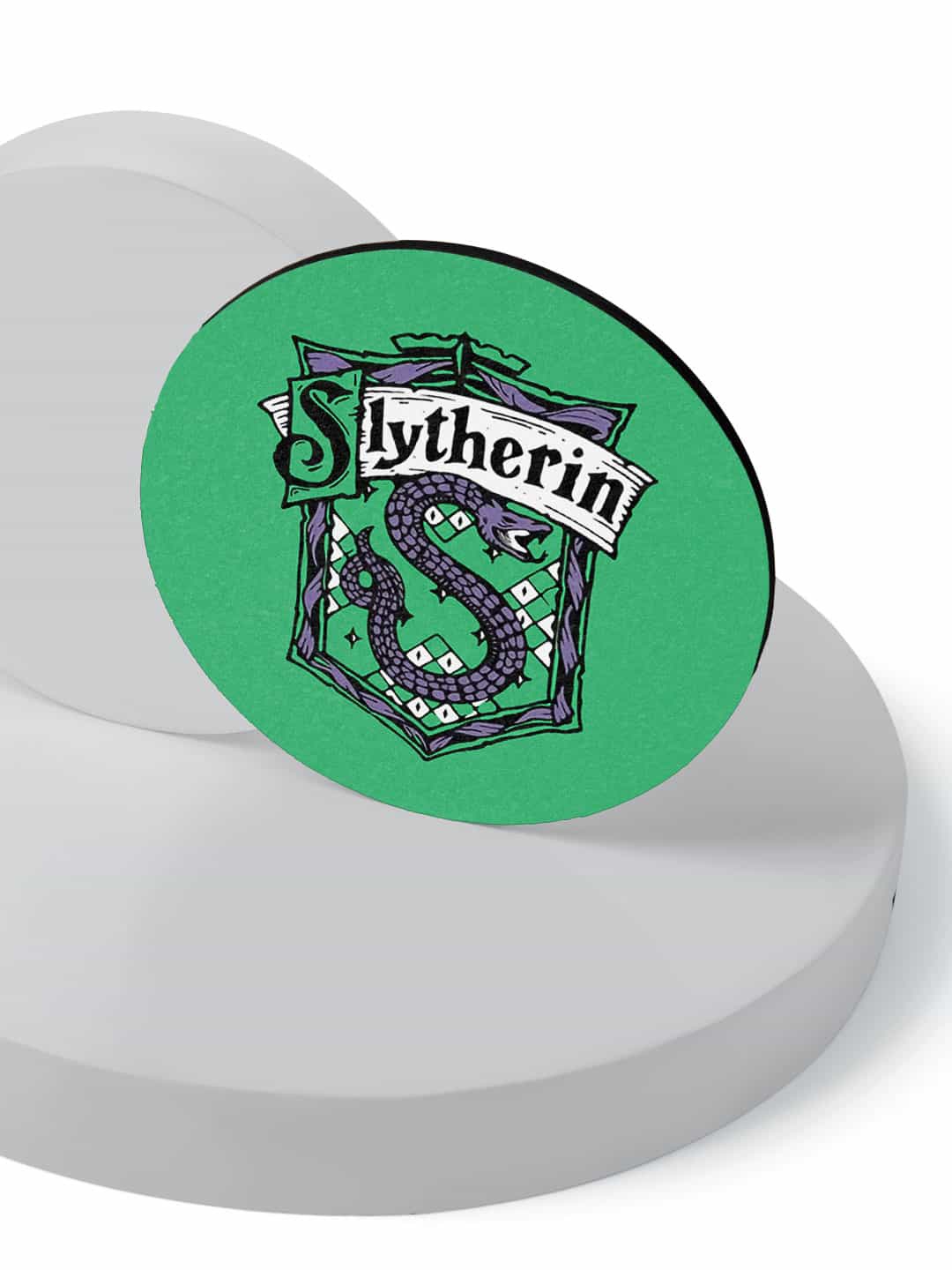 

macmerise Set Of 6 Green Crest Slytherin Designed Printed Coasters