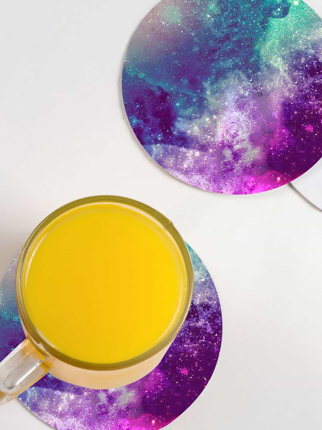 

macmerise Pack Of 6 Purple The Twilight Effect Designed Printed Circular Coasters