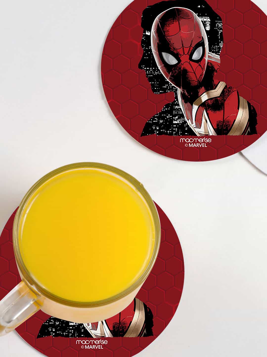 

macmerise Pack Of 6 Red Public Enemy Spidey Designed Circular Coasters