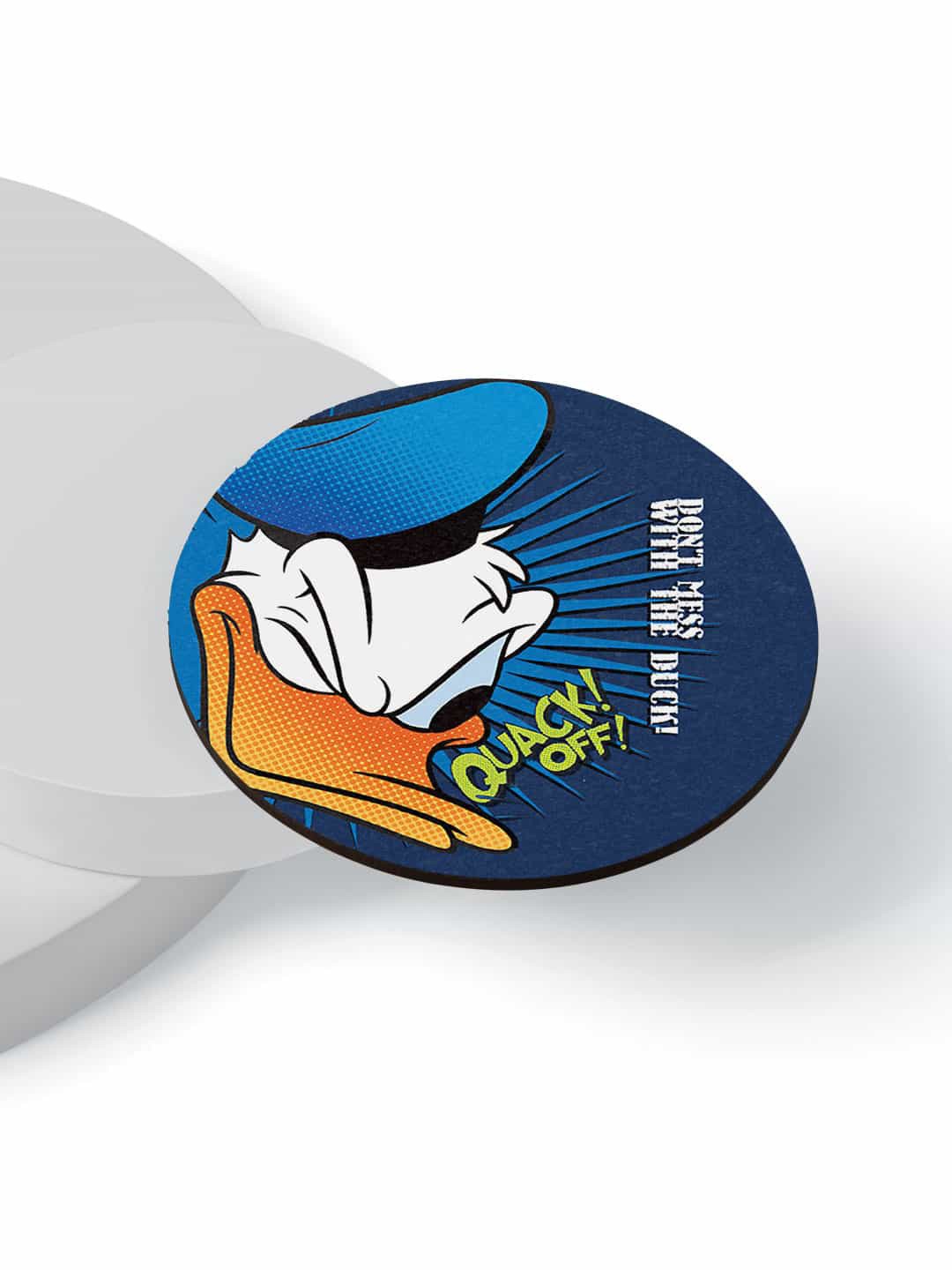 

macmerise Pack Of 6 Blue Quack Off Printed Circular Coasters
