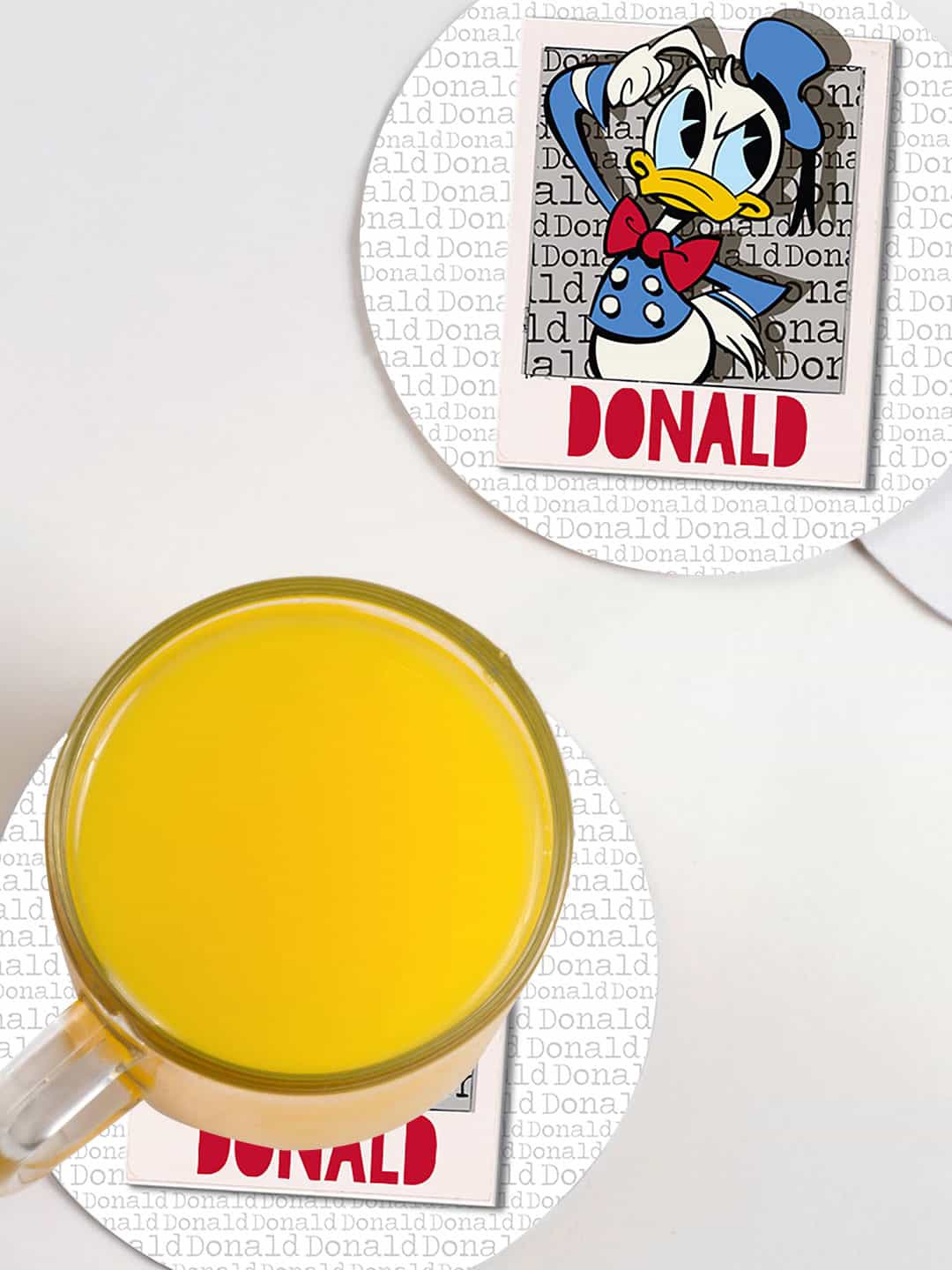 

macmerise Pack Of 6 White Hello Mr Donald Printed Circular Coasters